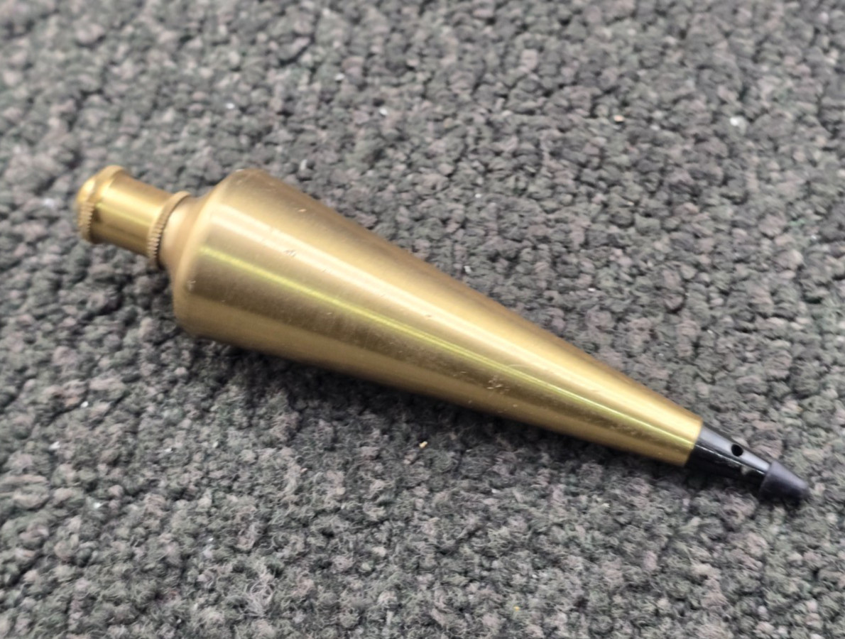 Brass Plumb Bob 14.32 oz 5-1/4 Inches OAL Gold/Black