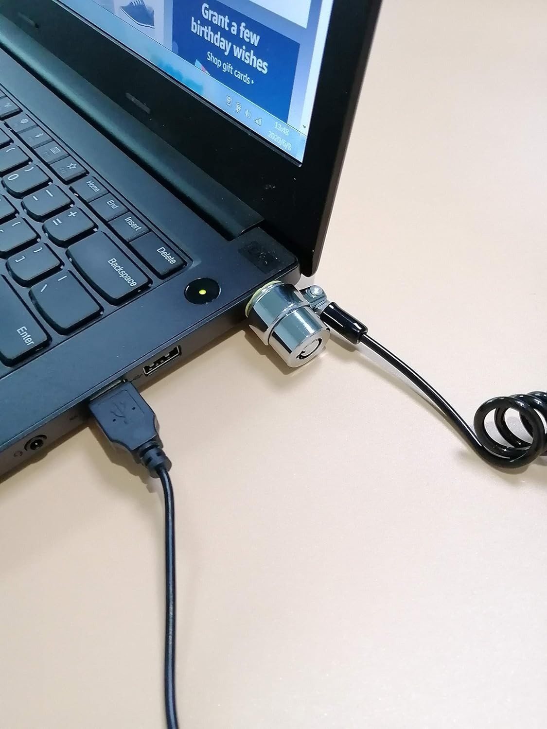 Security Hardware Retractable Laptop Cable Lock Kit 6.2Ft with 3 Keys