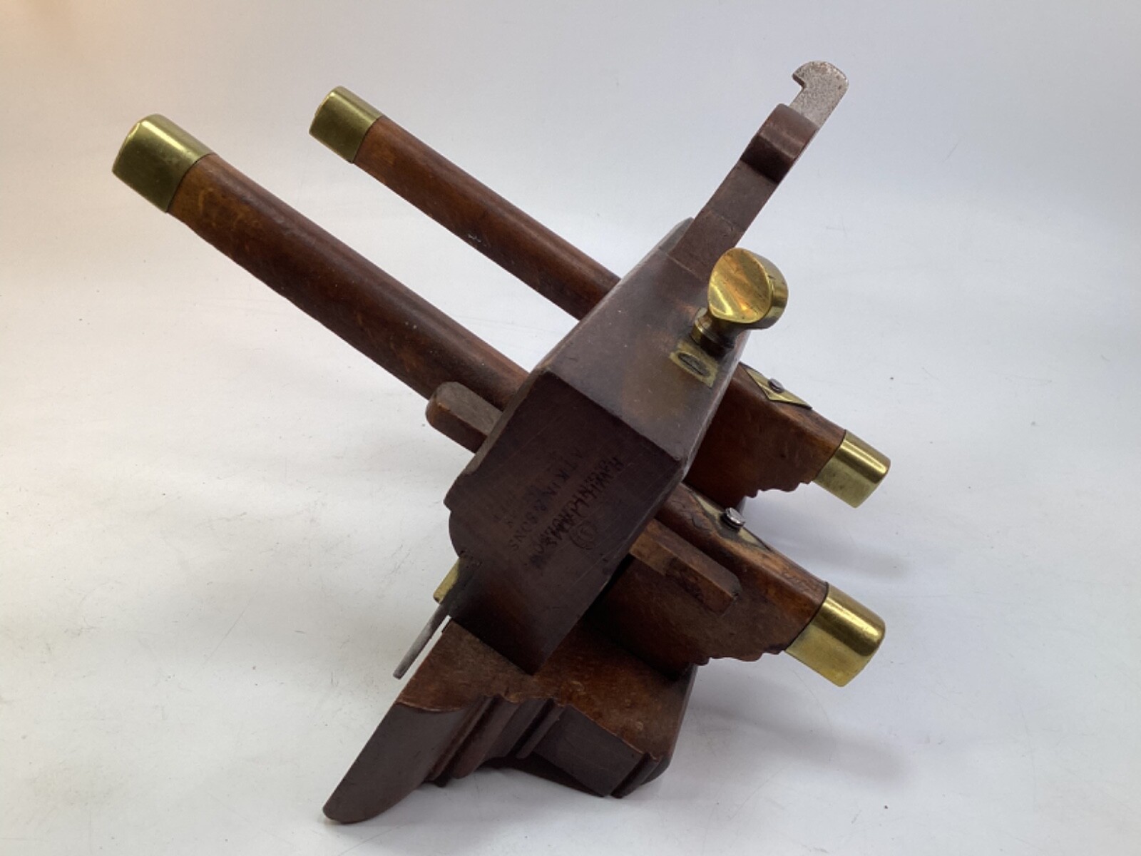 1847 ATKIN & SONS Birmingham England brass & Wood woodworking tool (K4)
