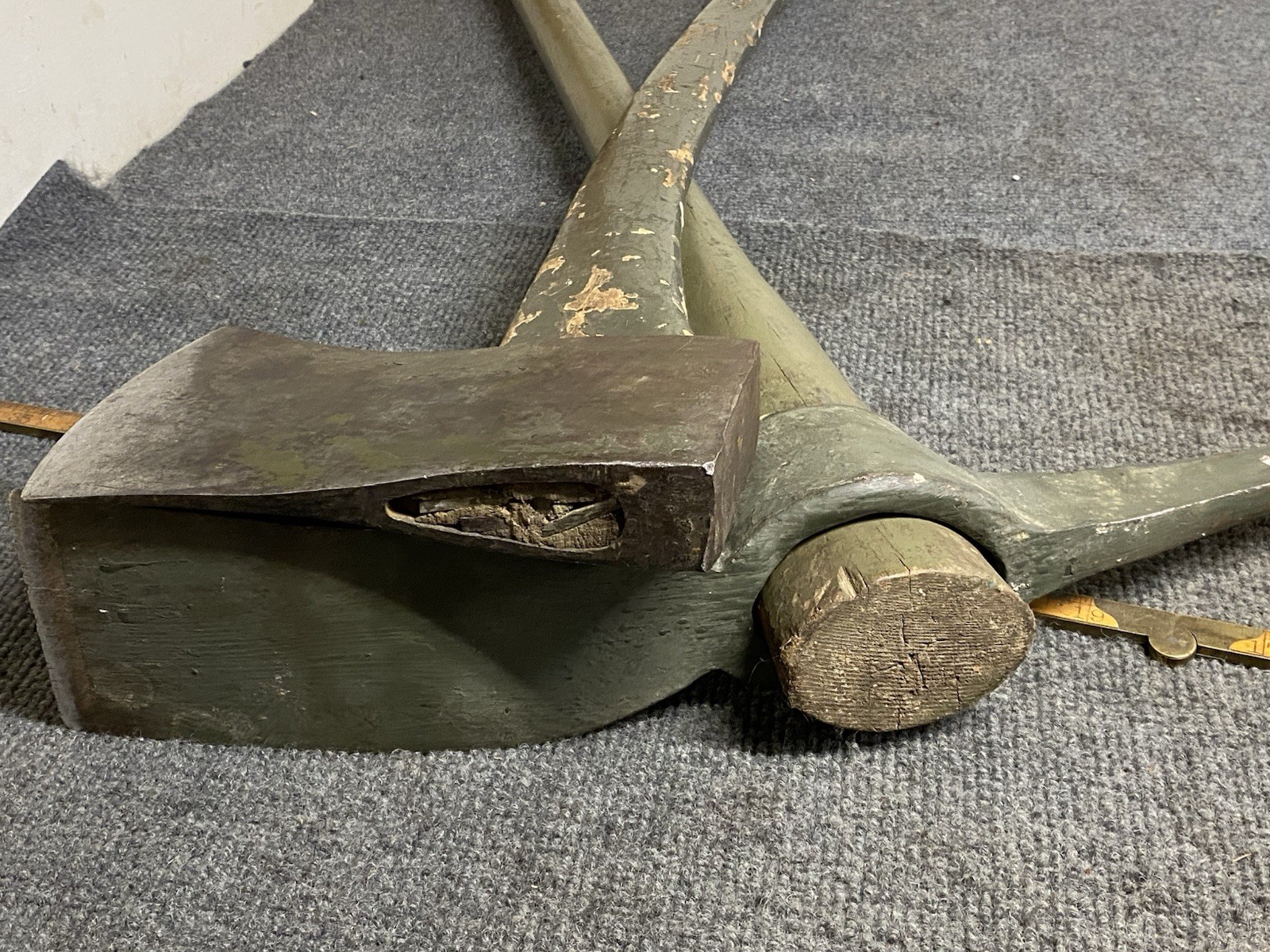 Vintage US Military Pioneer Equipment Pick Mattocks And Single Bit Axe