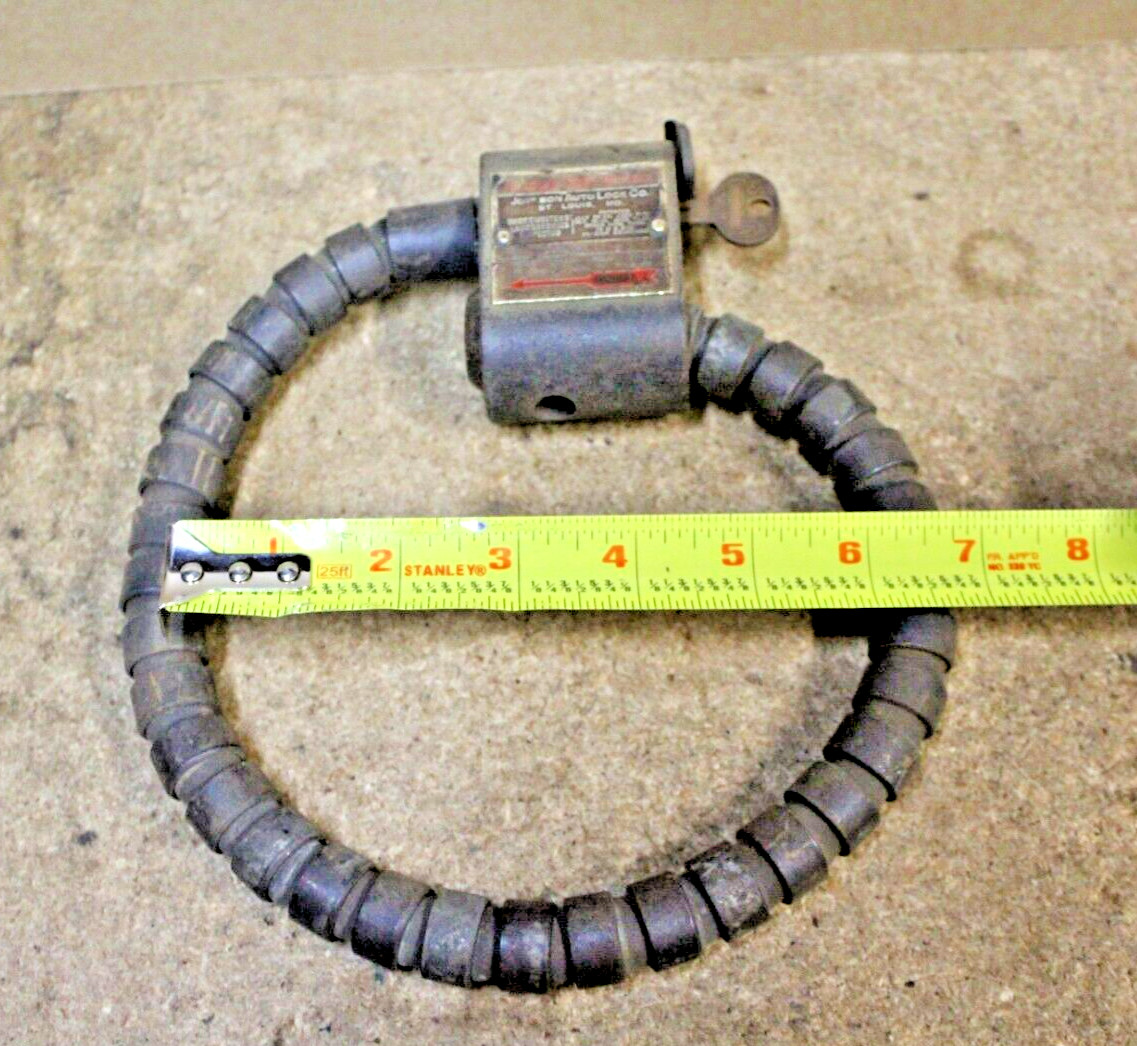 Cable lock for Cars, Motorcycles, Bicycles 1910’s 1920’s 30’s