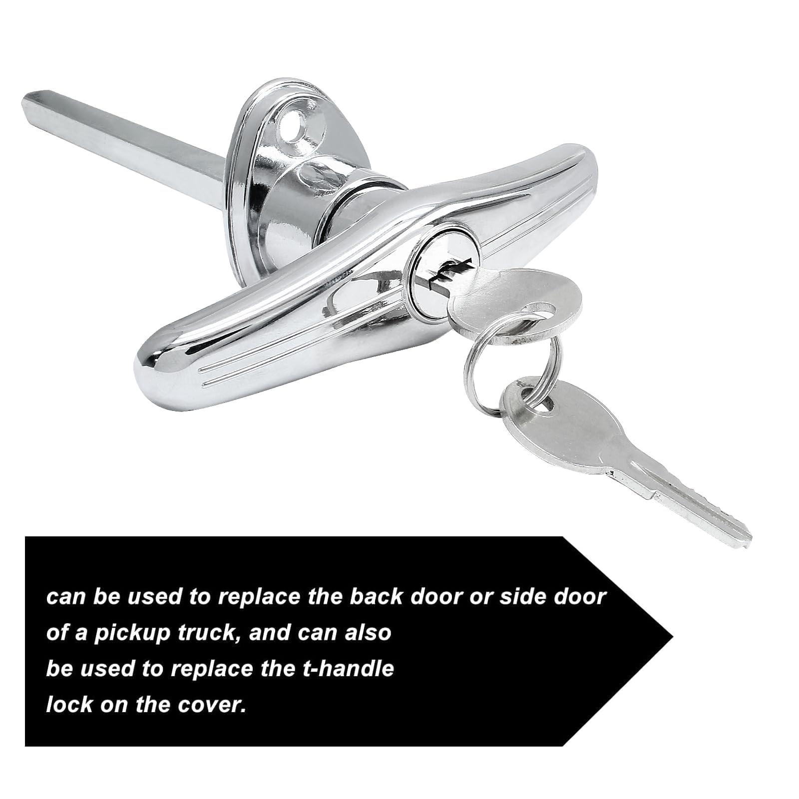 2 Pack Truck Cap Locking T-Handles Silver Camper Topper Lock, Keyed Alike Cam…