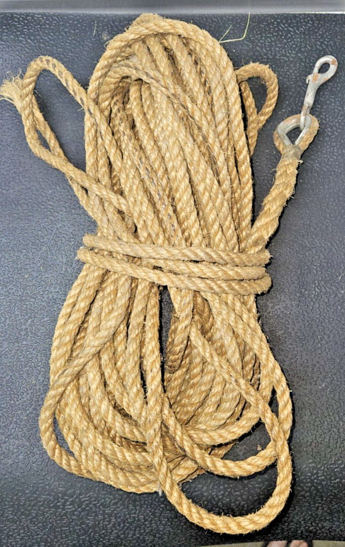 Vintage Hemp? 3/8 Thick Rope 90-100 Ft Long Barn Farm Nautical Boat Cabin Decor