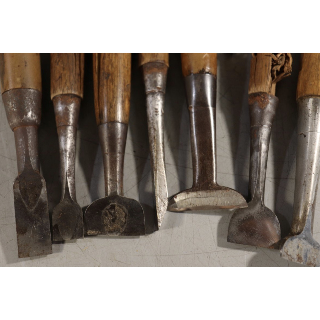 28 Pcs Vintage Japanese Woodworking Chisel Set Nomi Carpentry Tools Restoration