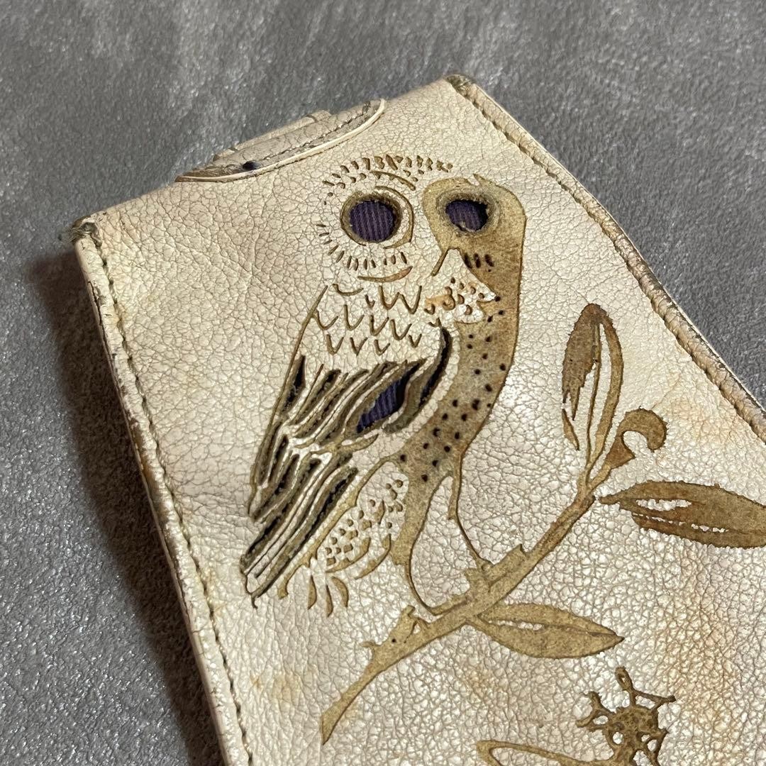 Vivienne Westwood Key Case Owl Orb Logo 9cm x 12cm White Used Vintage