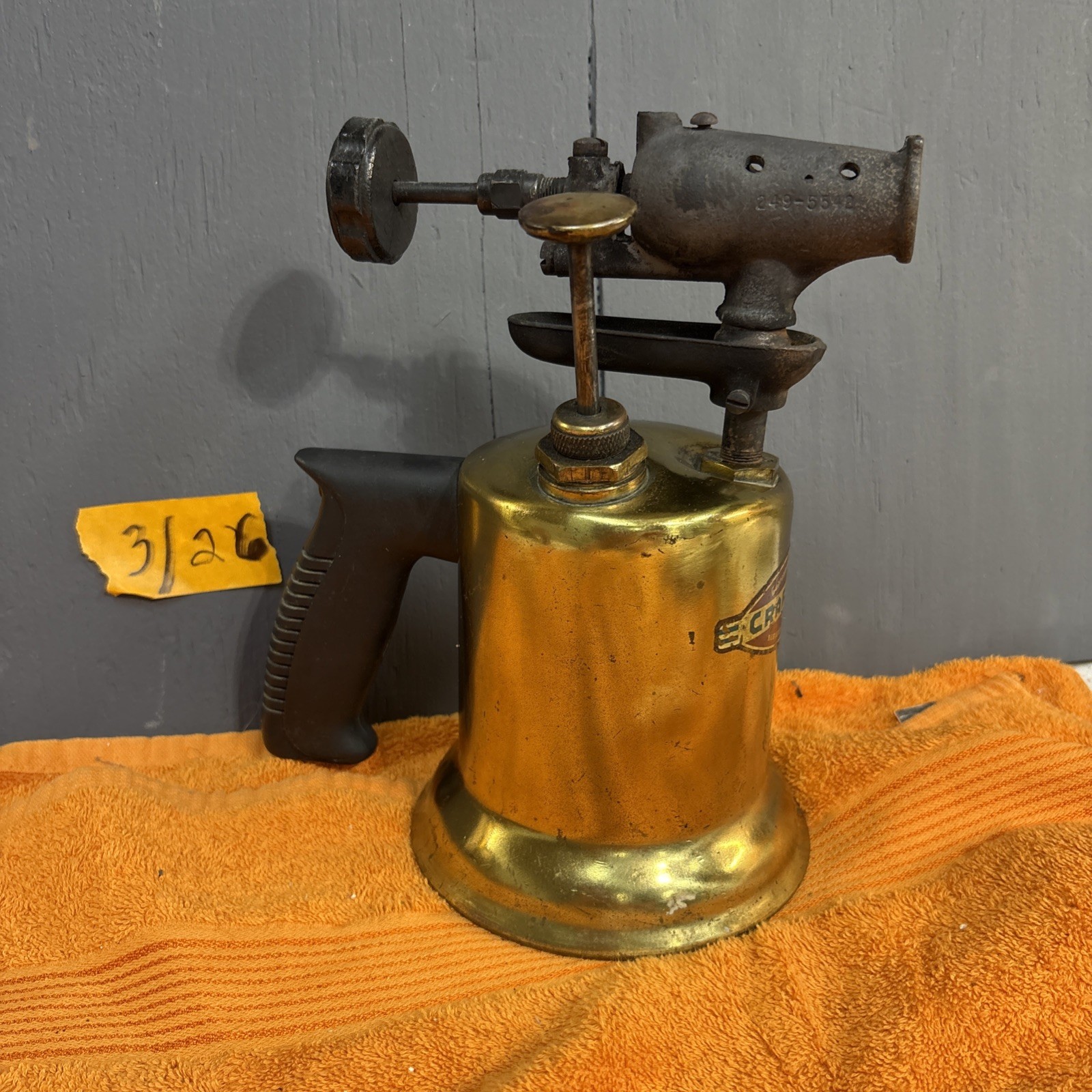 G-Vintage Brass Blow Torch Craftsman 1940’s #249-5542