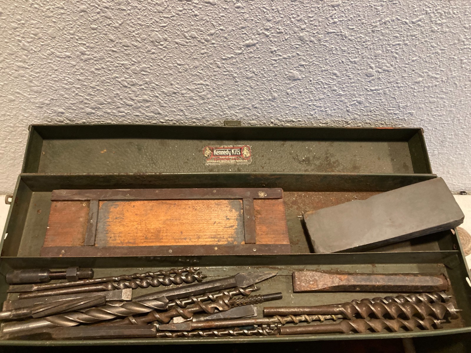 Kennedy Kits Bighorn Line Machinist Tool Box W/ Huge Lot Antique Auger Drill Bit