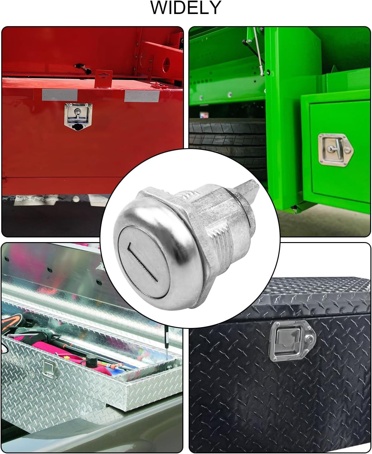Tool Box Locks with Keys, 4 Pack Keys Alike 5/8 Inch Lock Cylinder Fit for T-Han