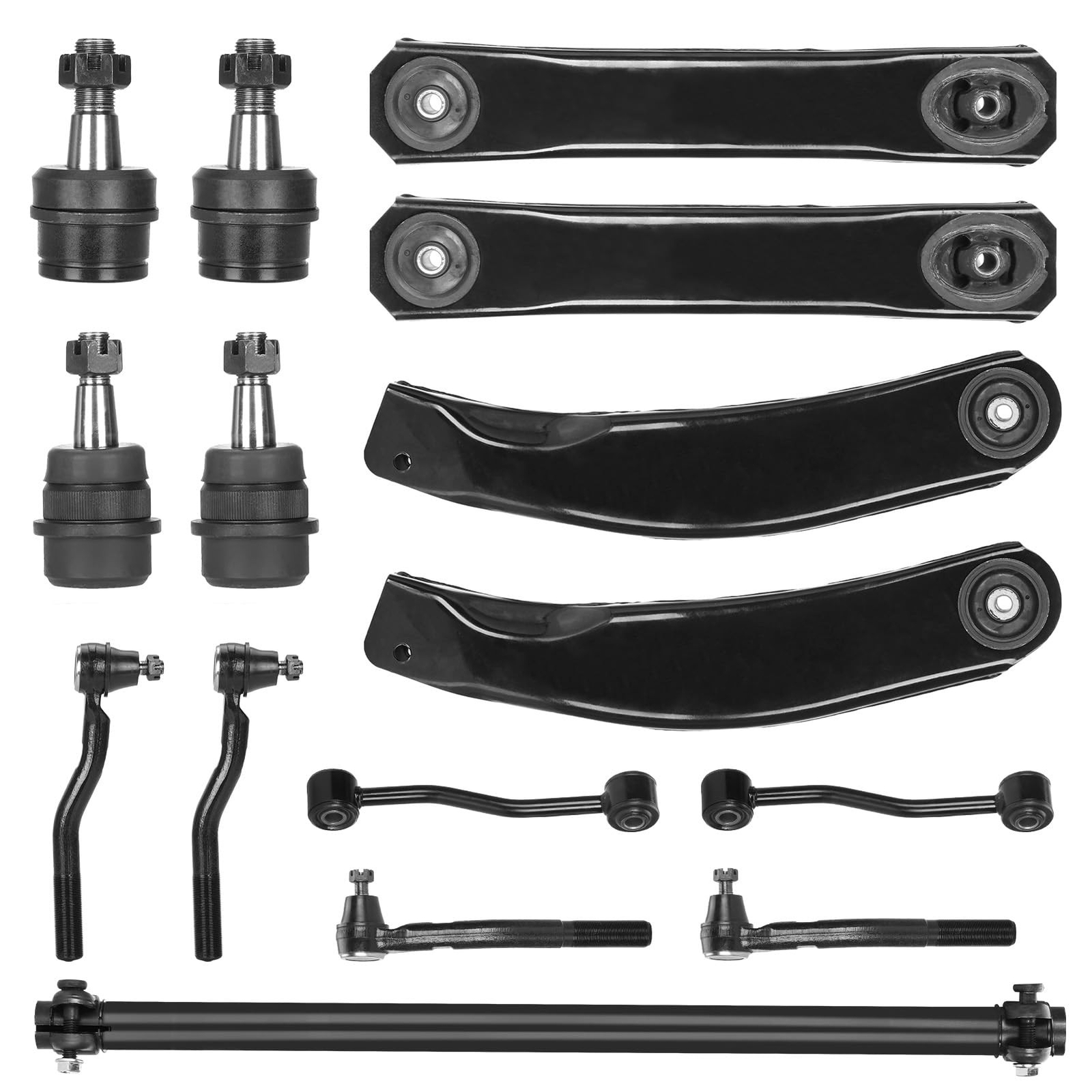 Front Upper and Lower Control Arm Tie Rod End Sway Bar End Links Suspension K…