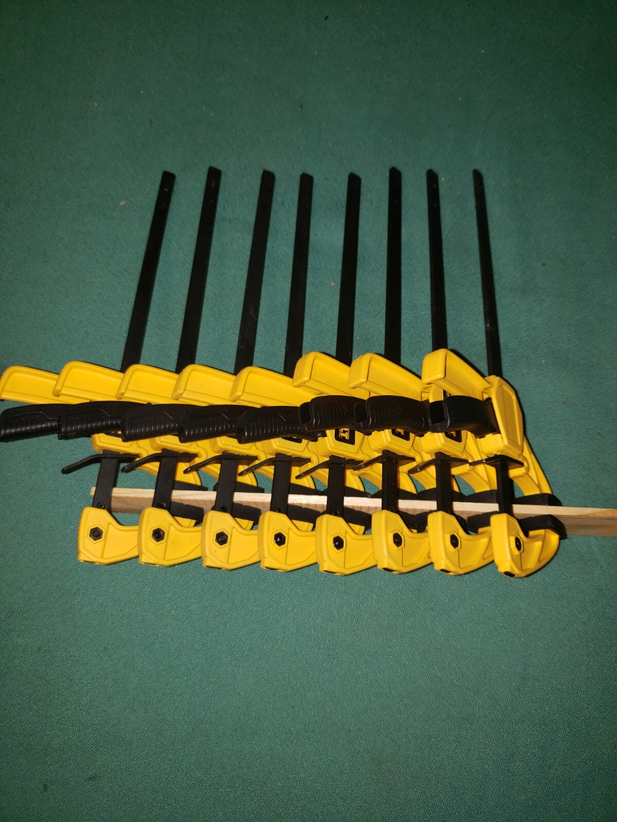 Eight Vintage DeWalt Midget Trigger Clamps 4 1/2″ Opening Size
