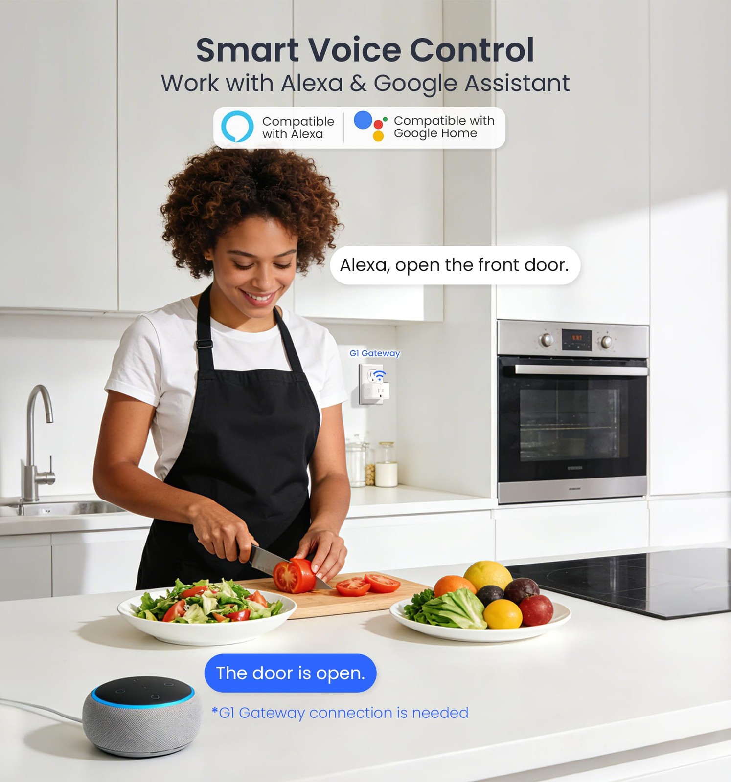 Veise VE017 Fingerprint Smart Door Lock, App Control, 8-in-1 ‎Matte Black