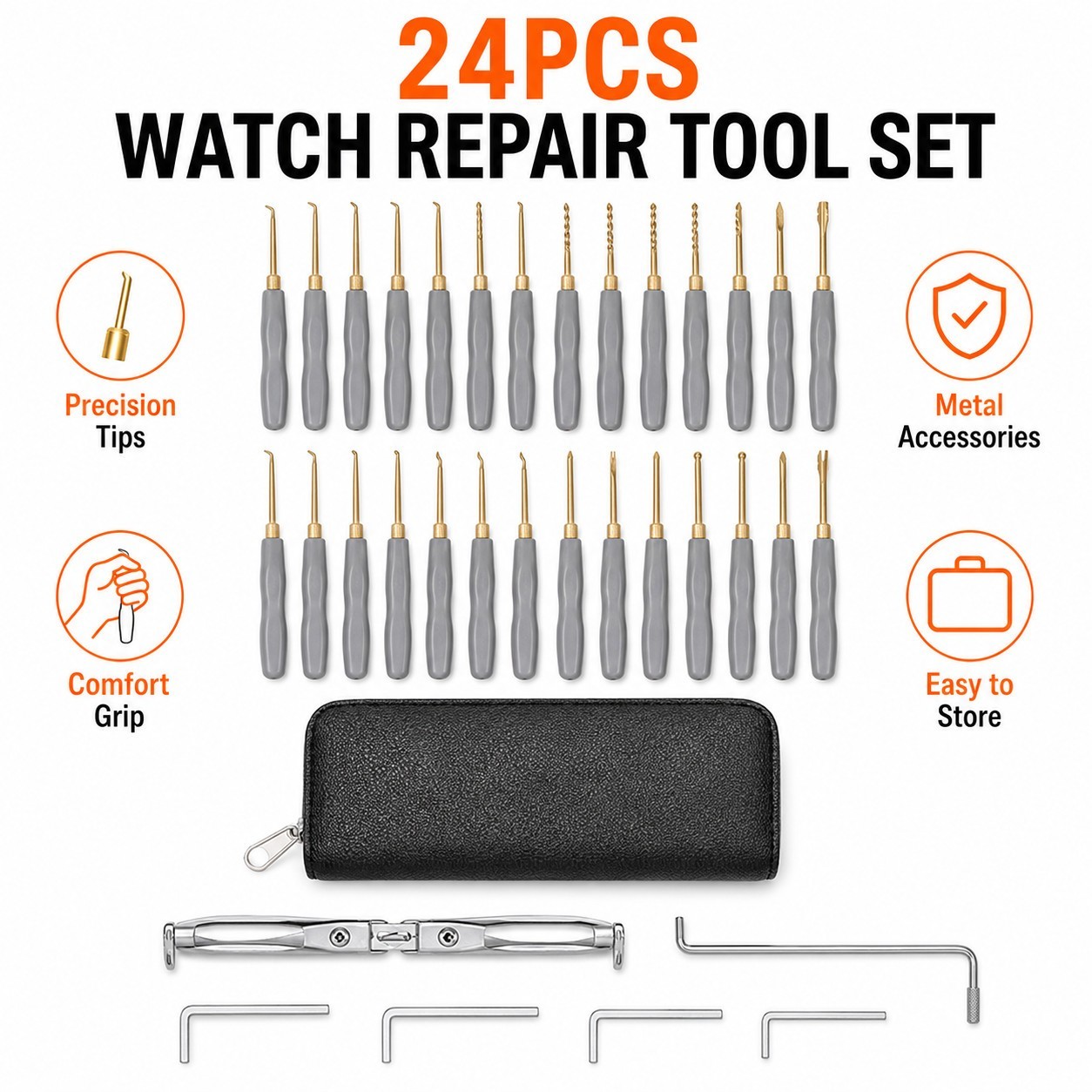 24PCS Deadbolt Installation Kit Door Lock Hole Saw Guide Latch Template Tool Set