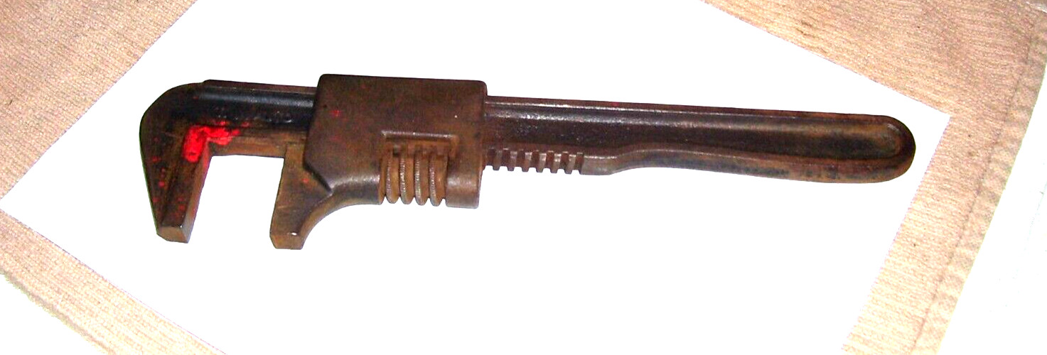 Antique Monkey Wrench Adjustable Pipe Auto Wrench Tool 11″ Mechanics Tools