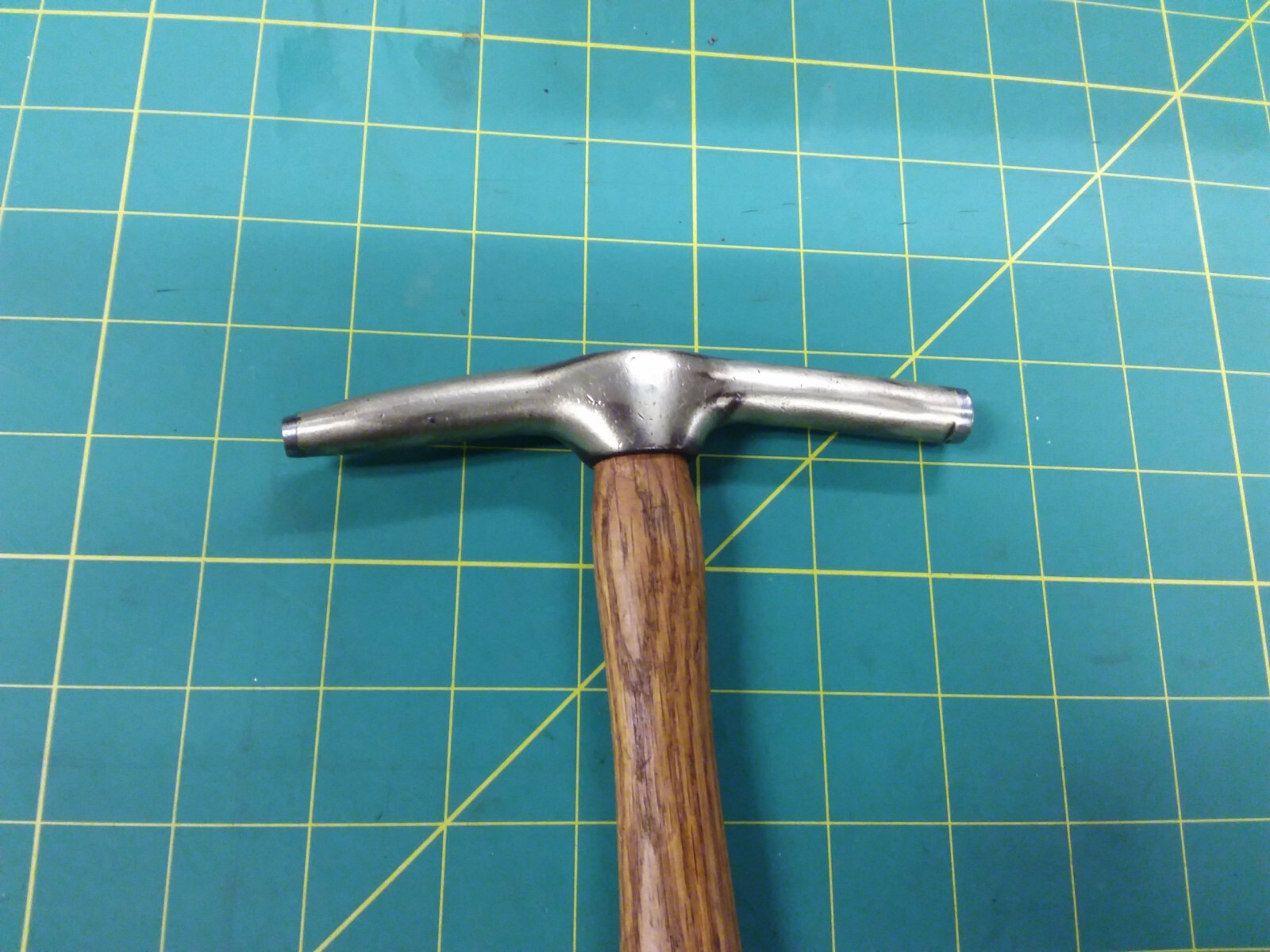 Vintage G. W. Mount Brass Tack Hammer w Magnetic Tip Wood Handle