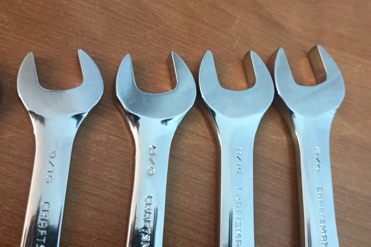 Craftsman USA 6pc SAE Stubby Combination -K- Series Wrench Set Polished Finish