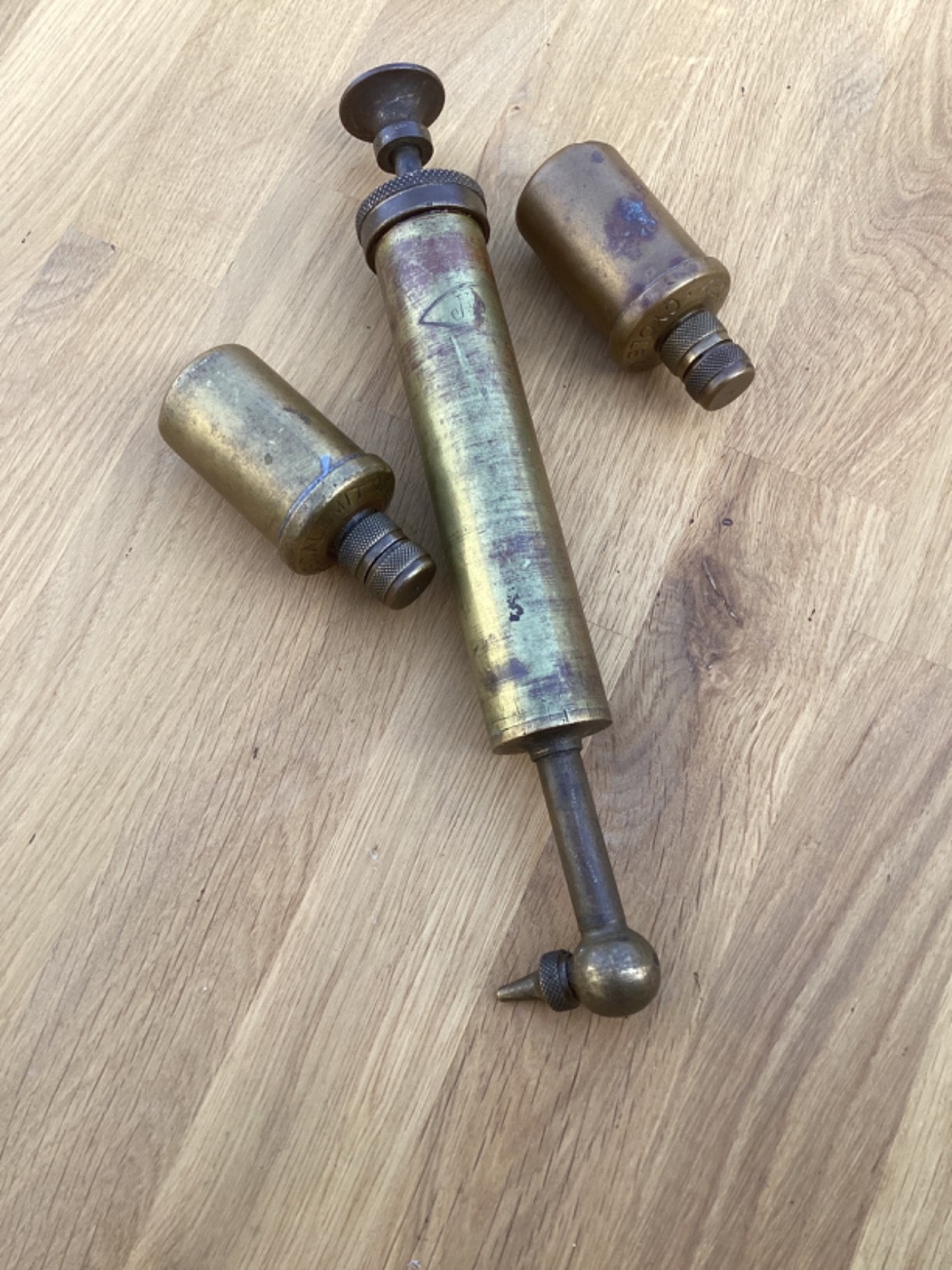 Three Early Rare Vintage Tecalemit ‘Cycle Gun’ Grease Gun Motorcycle Bike 2354