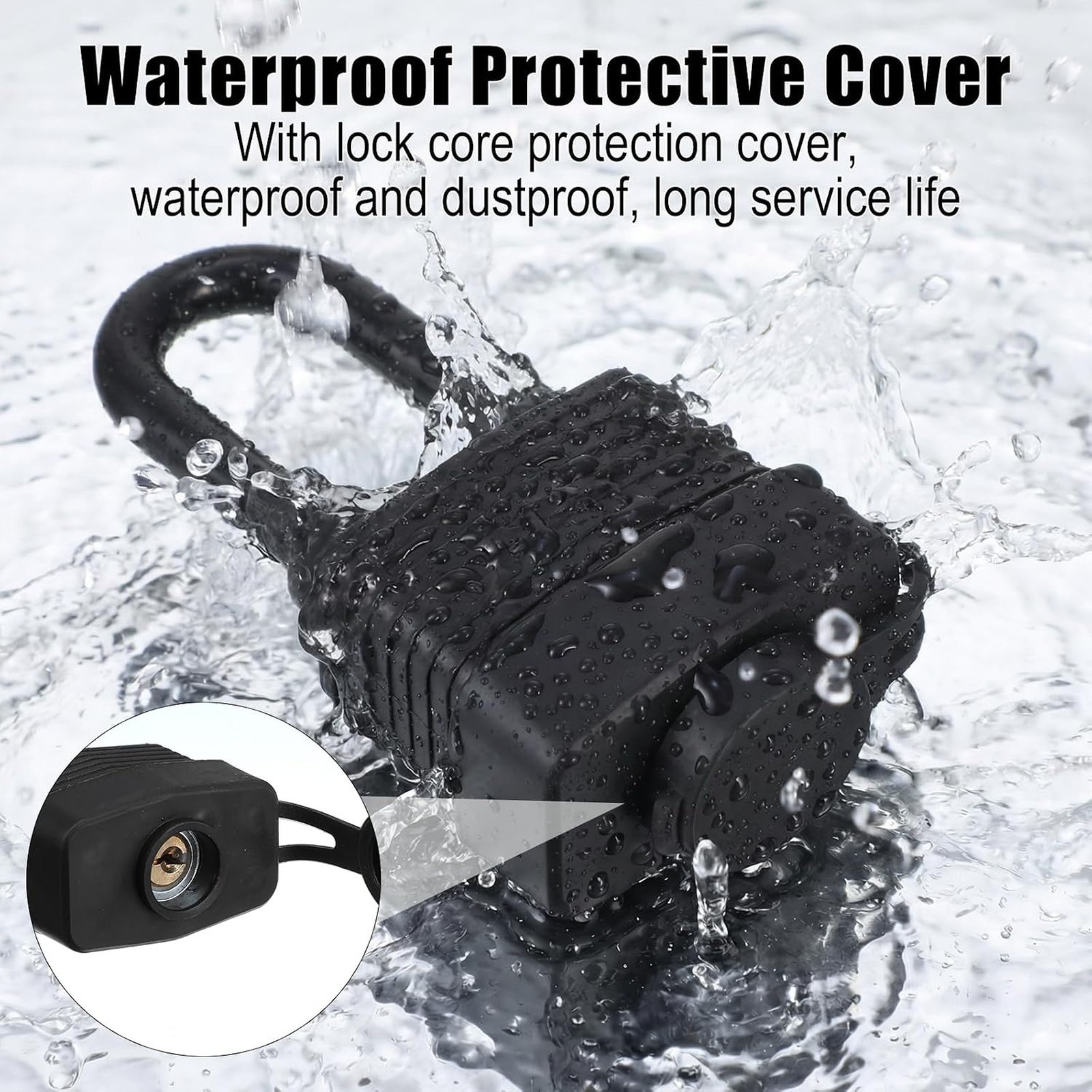 6 Pack Waterproof Padlocks Keyed Alike Heavy Duty Long Shackle Locks for Outdoor