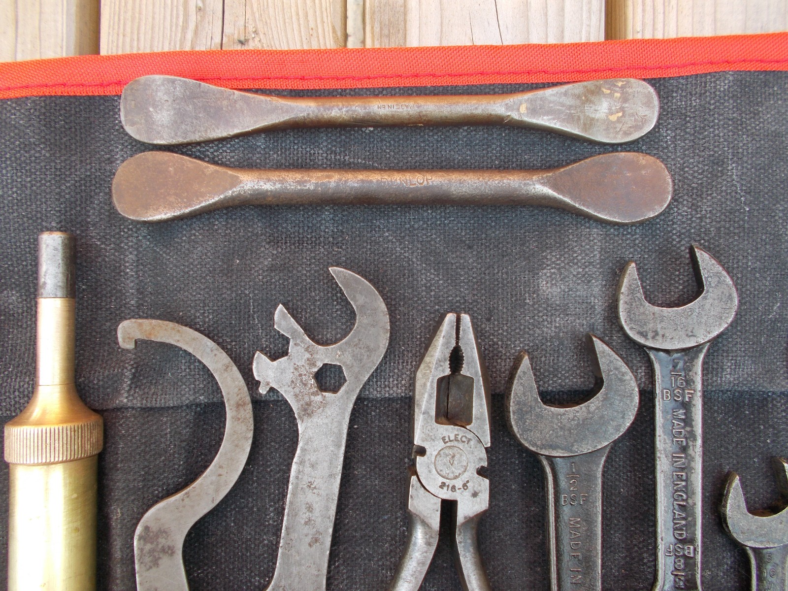 Vintage Extended Classic Norton Tool Kit + Roll, British Motorcycle Tool Kit.