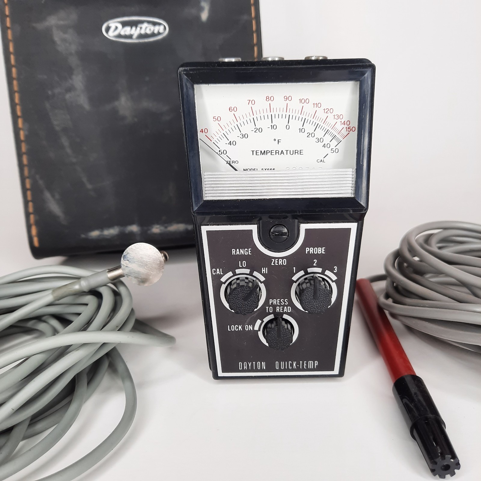 Dayton Model 5X666 Quick Temp Meter with 2 Probes & Case