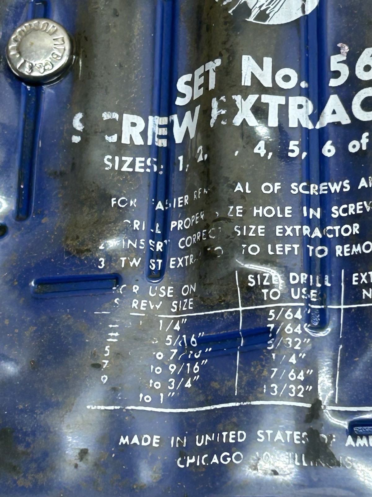 VTG. Made In USA 6pc.Set No.56 Screw Extractors ~ Used In Original Pouch~ 1 gone