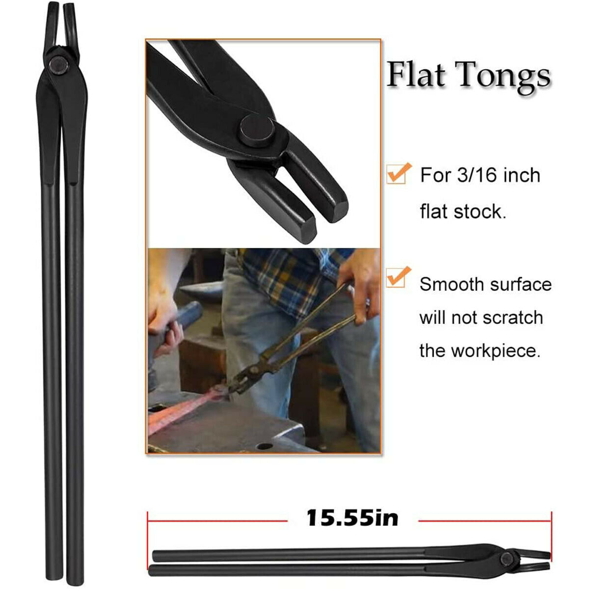 Knife Making Tongs Bladesmith Tong Set & Blacksmith Hammer 1.5 kg Forge Tools