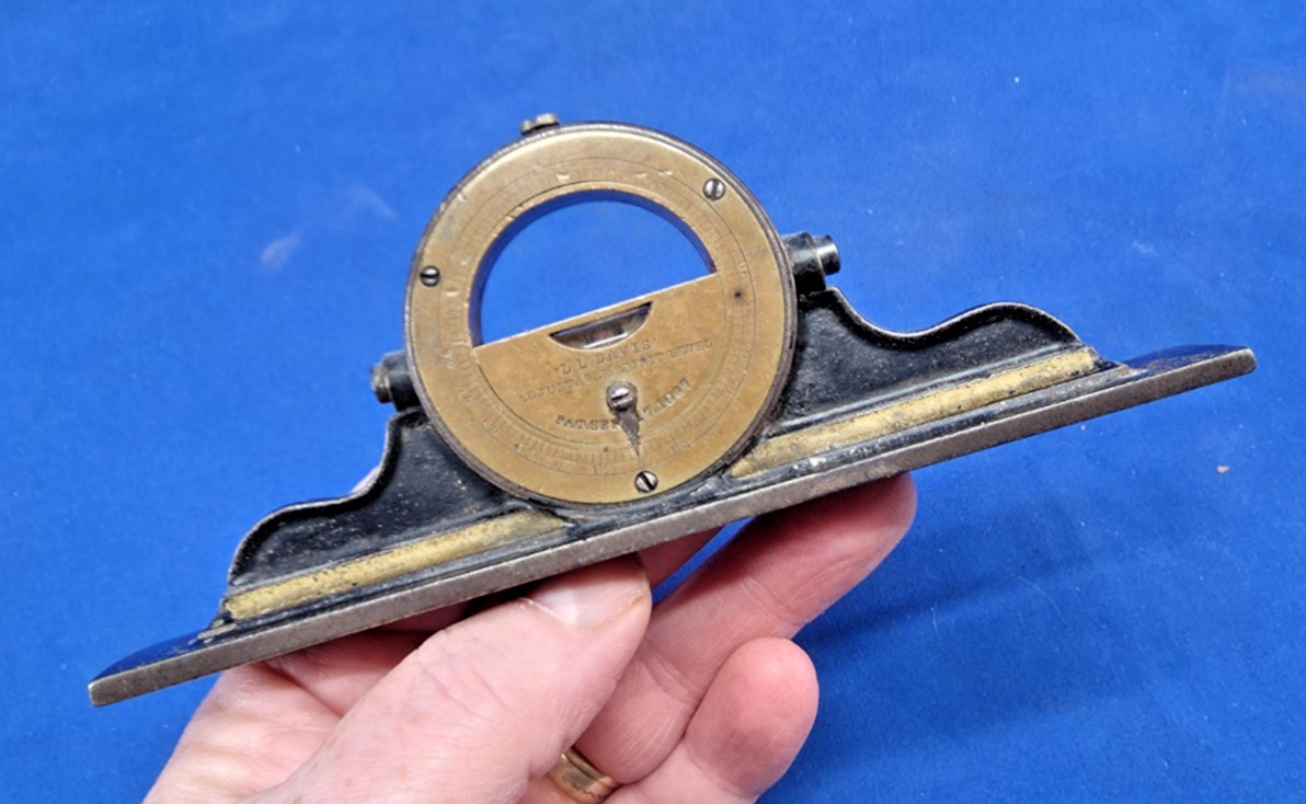 Beautiful L L Davis No. 1 Mantle Clock Inclinometer 1887 Patent Spirit Level