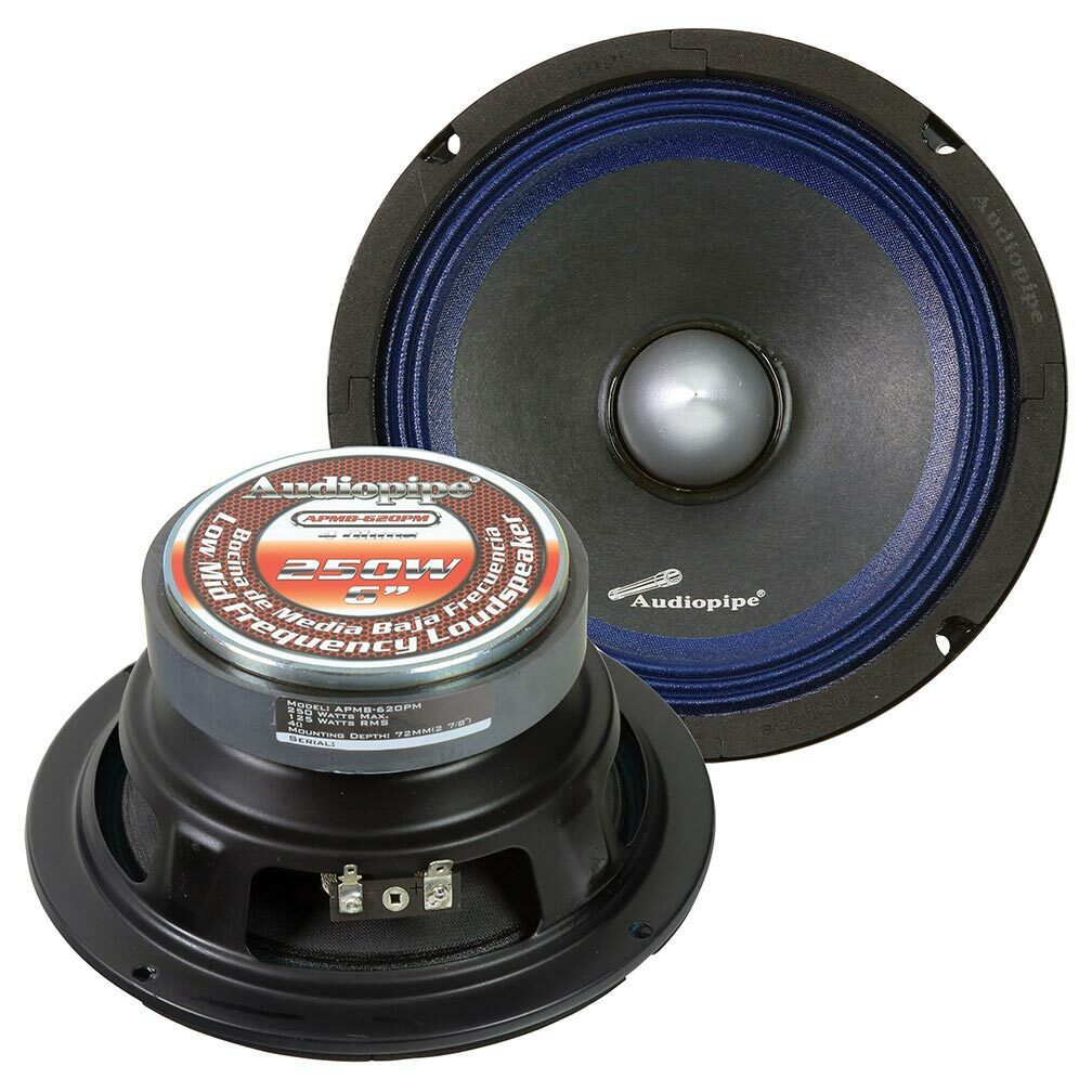 Audiopipe Low Mid Frequency Loudspeaker 6″ 250W Max Each Apmb-620Pm