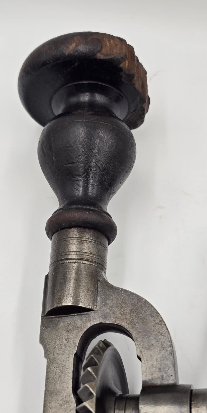 RARE Antique H. & R. BOKER 11” Iron Hand Drill Breast Brace Crank Gear Tool