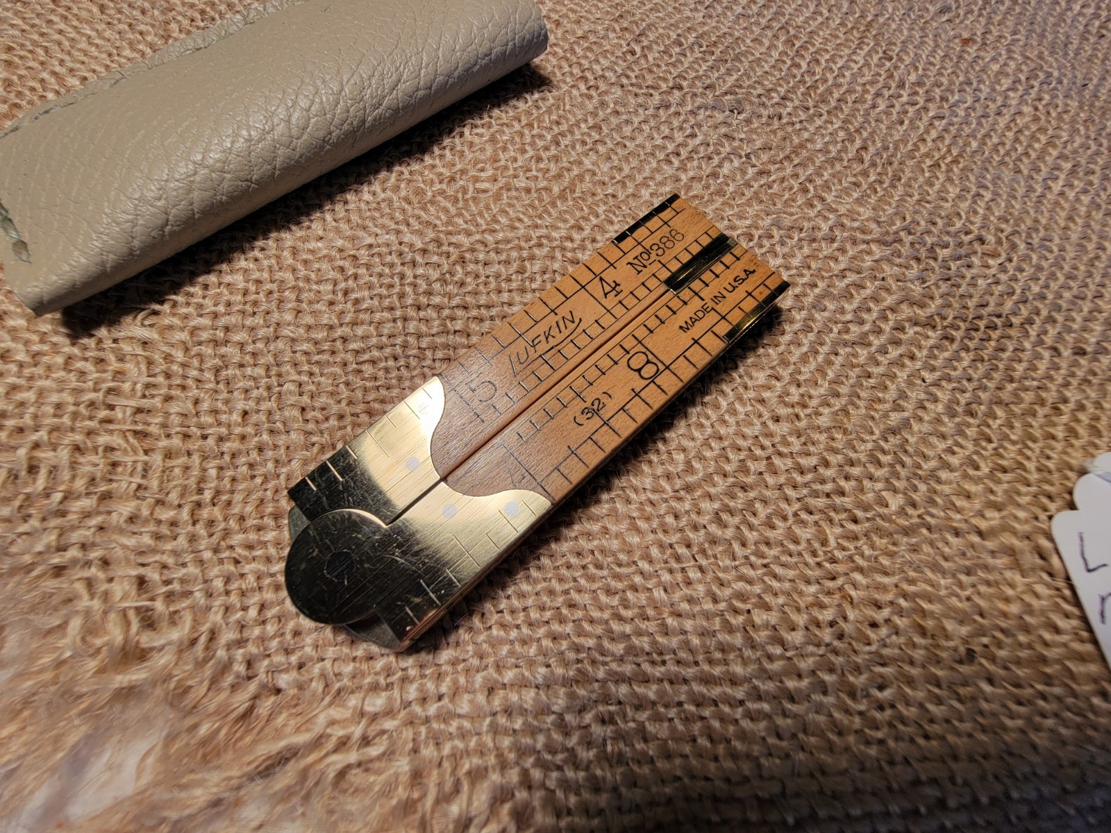 Vintage Antique LUFKIN No. 386 Rule Caliper Pocket Ruler EXC