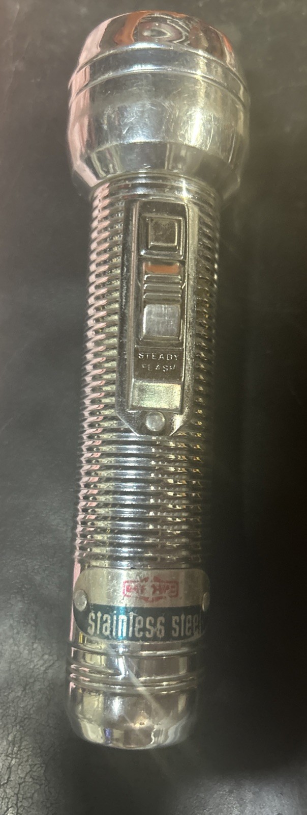 Vintage Ray-O-Vac Stainless Steel Flashlight Chrome Silver Tested With Bulb
