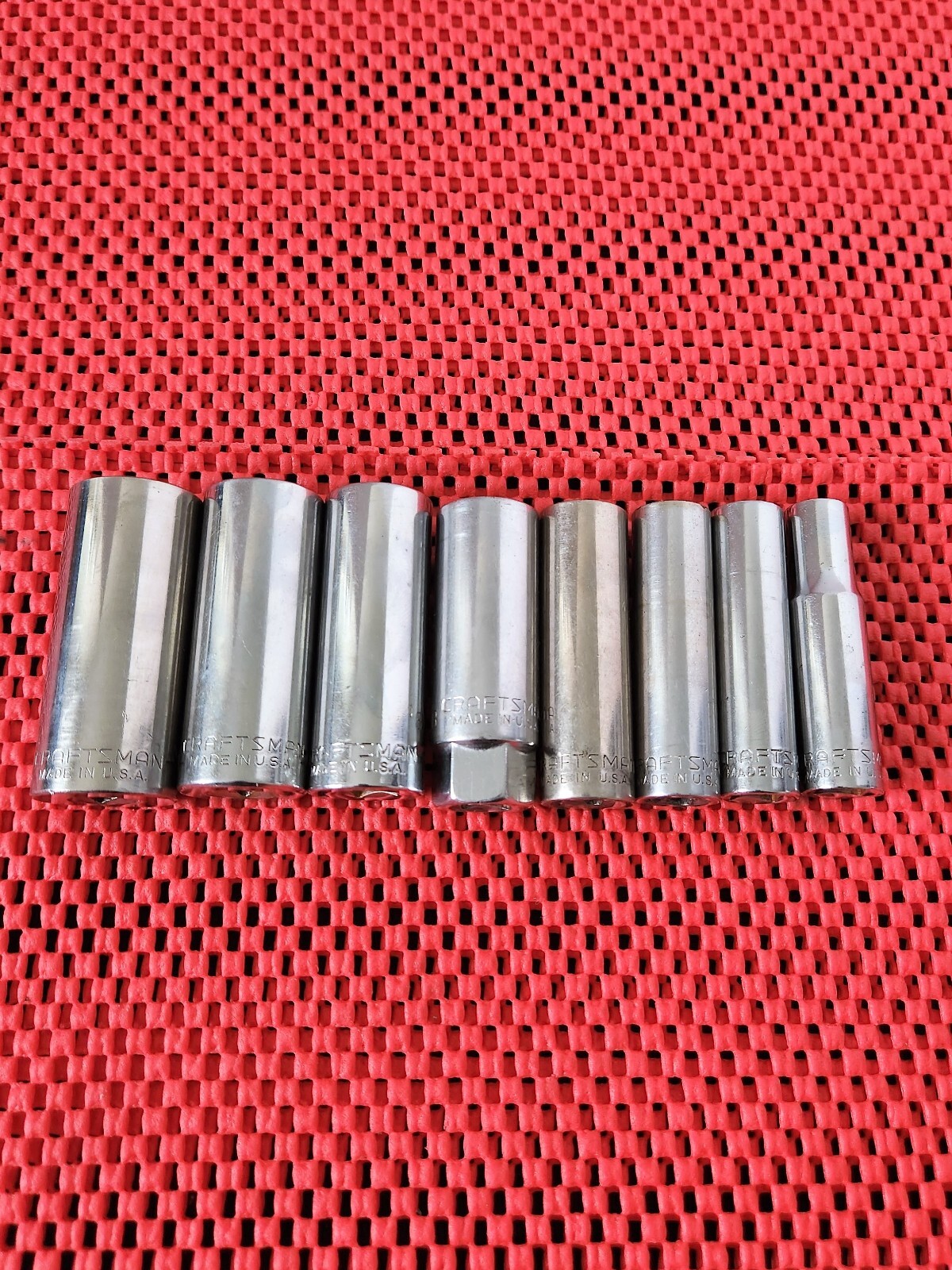 MADE IN USA 8 PC CRAFTSMAN 3/8″ DR SOCKET SET, 2-1/2″ TALL, 6PTS, 13/16″ TO 3/8″