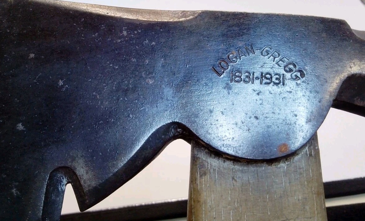 Antique Rare Logan-Gregg Sterling Hardware 1831-1931 Centennial Axe