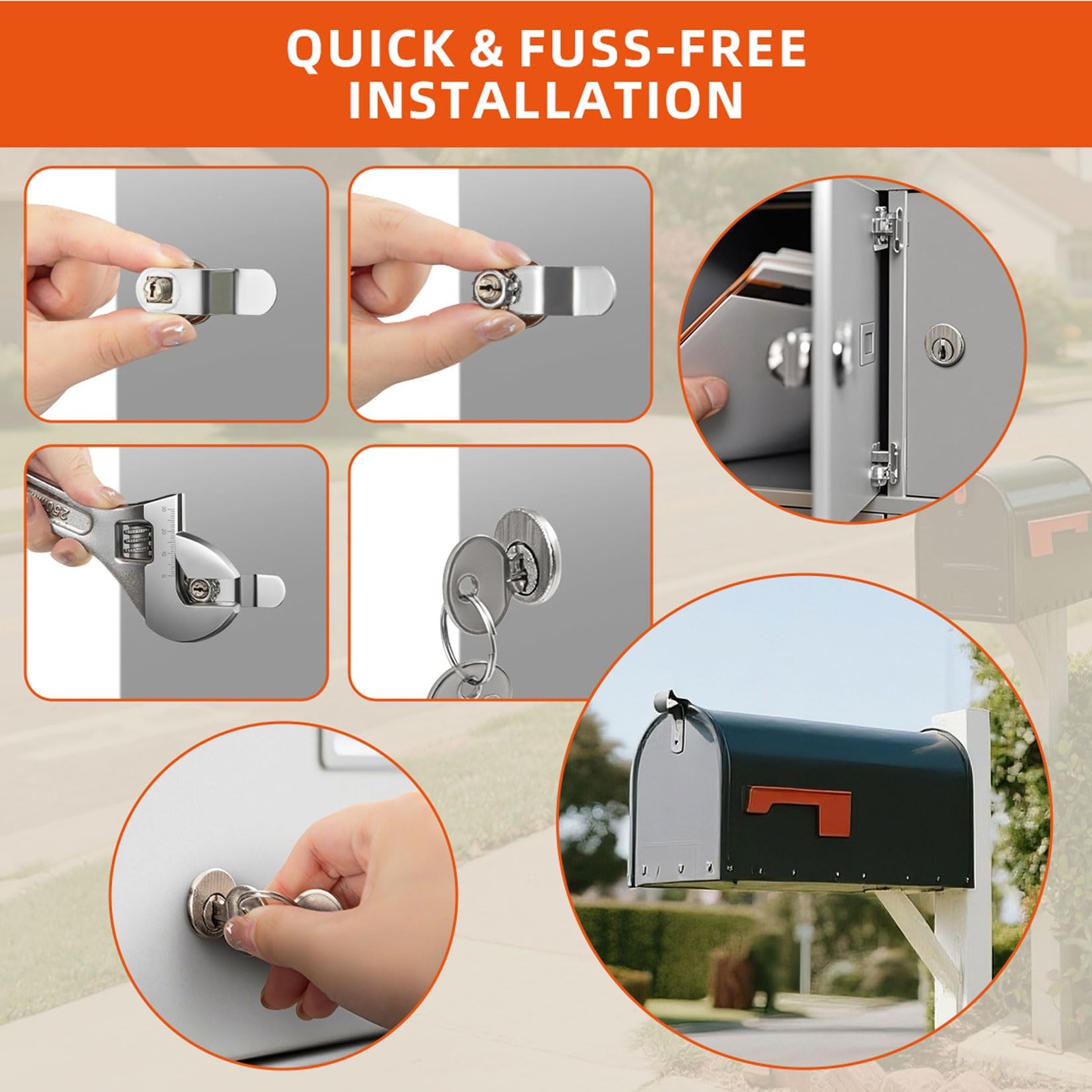 Mailbox Lock Replacement with 4 Keys – Multipurpose Mail Box Locks Nickel
