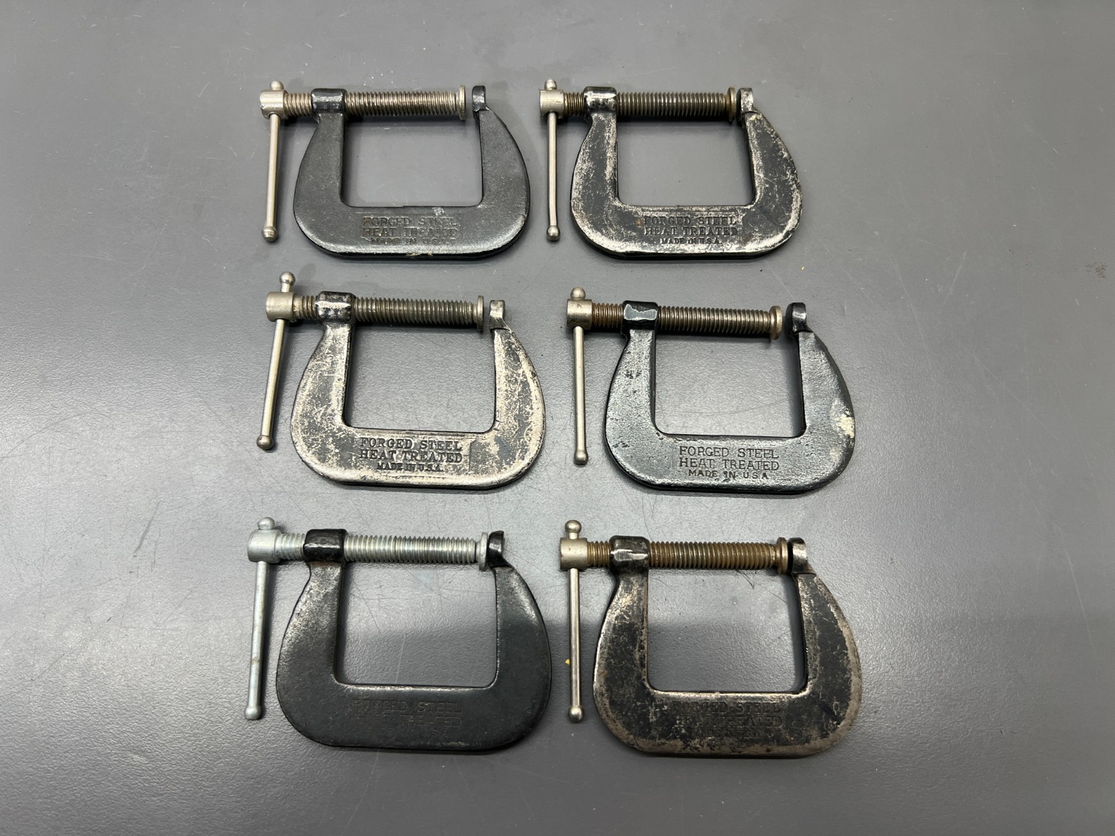(m) 6PC VINTAGE CINCINNATI TOOL No. 53 SUPER JR. 1.5″ CLAMP SET – VGC – USA