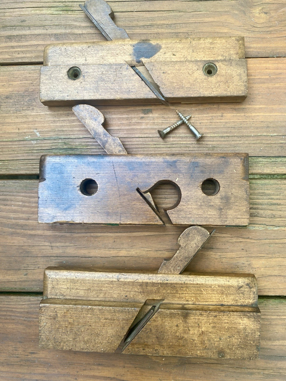 3 Antique Hand Plane Martin Doscher Molding Wooden Planes 10″ Made In The USA