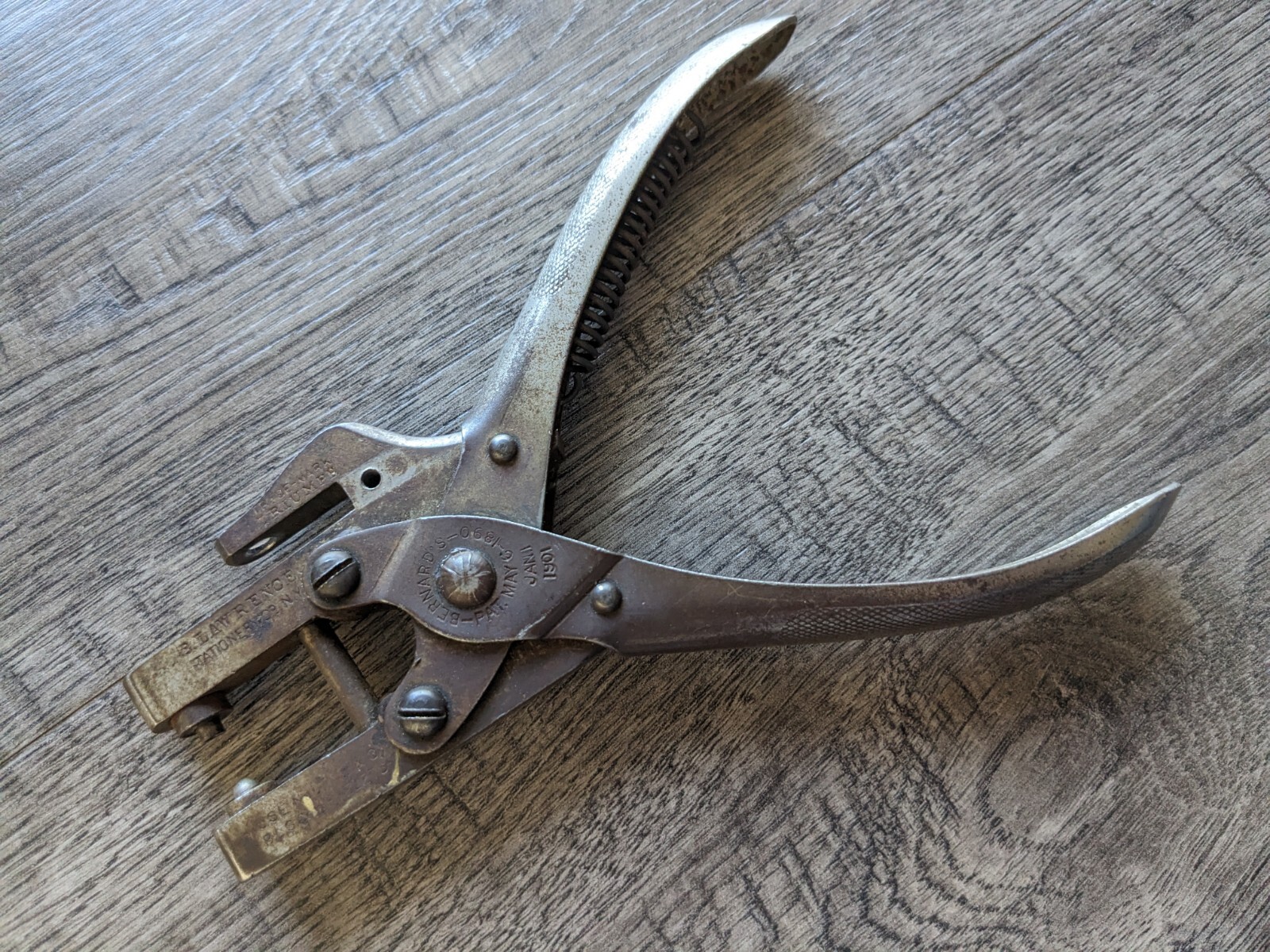BERNARD’S B. Lawrence Stationary Co. NY. Leather Punch & Eyelet Tool 1901 (1890)
