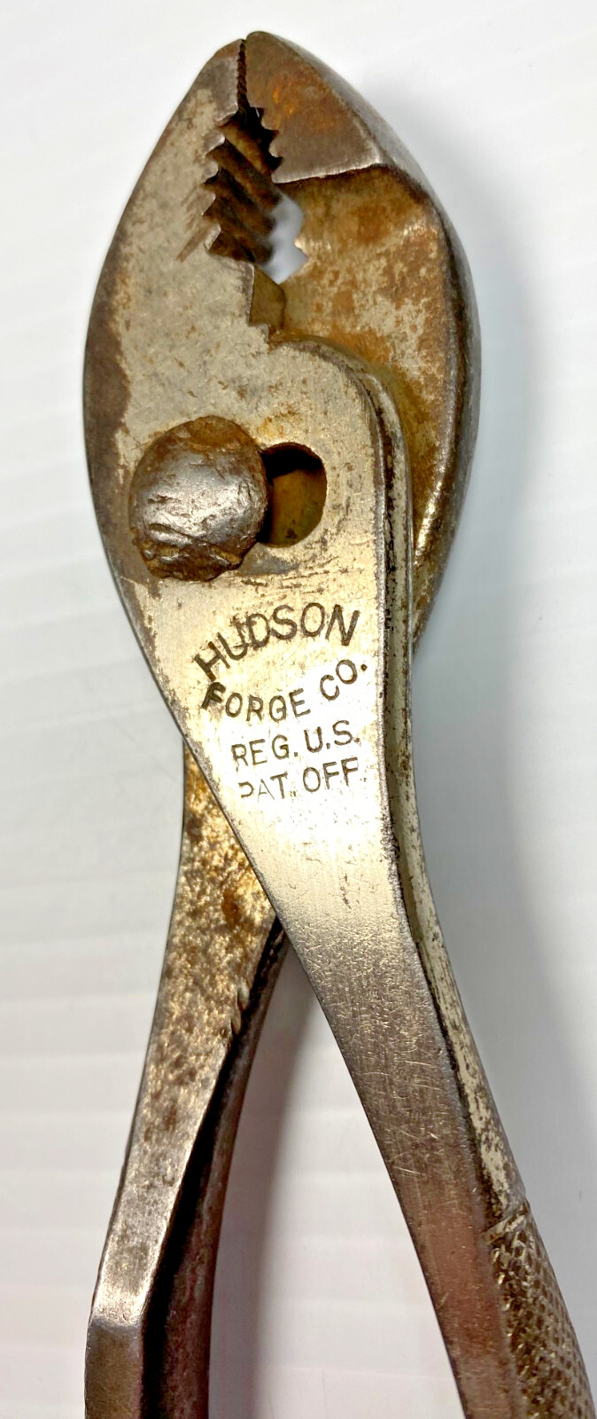 Vintage HUDSON FORGE CO. Slip Joint Pliers REG. U.S. PAT. OFF. USA Tool