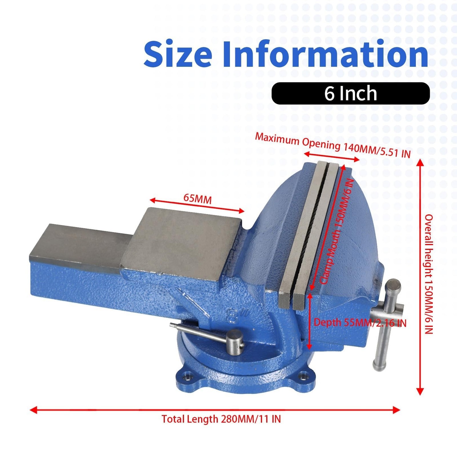 6″ Heavy Duty Bench Vise Cast Iron Vise with 360° Flexible Swivel Locking Bas…