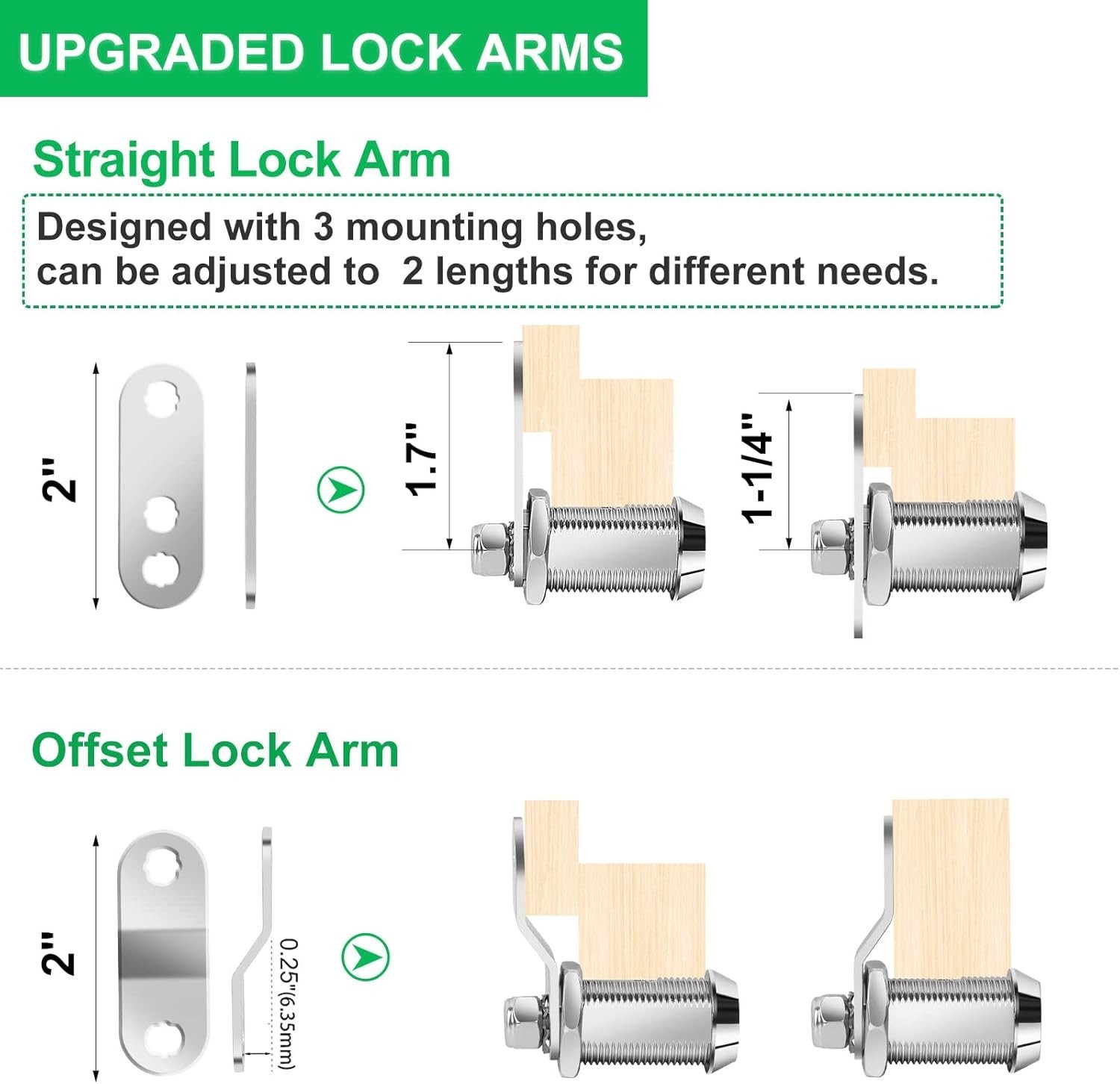 Zinc Alloy RV Cam Locks – Keyed Alike 1-1/8″ for Campers & Toolboxes