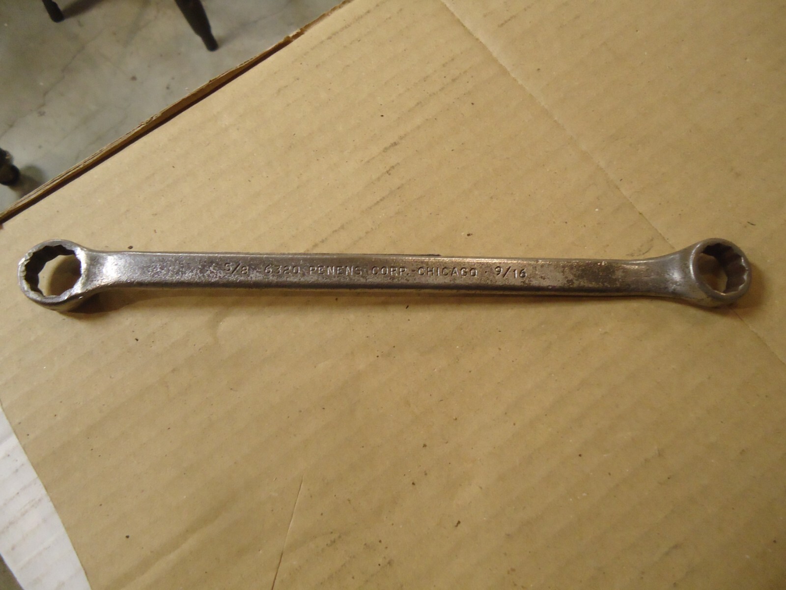 PENENS CORP Chicago USA 6320 9/16″ x 5/8″ Box End Wrench12 point x 9-1/2″ W