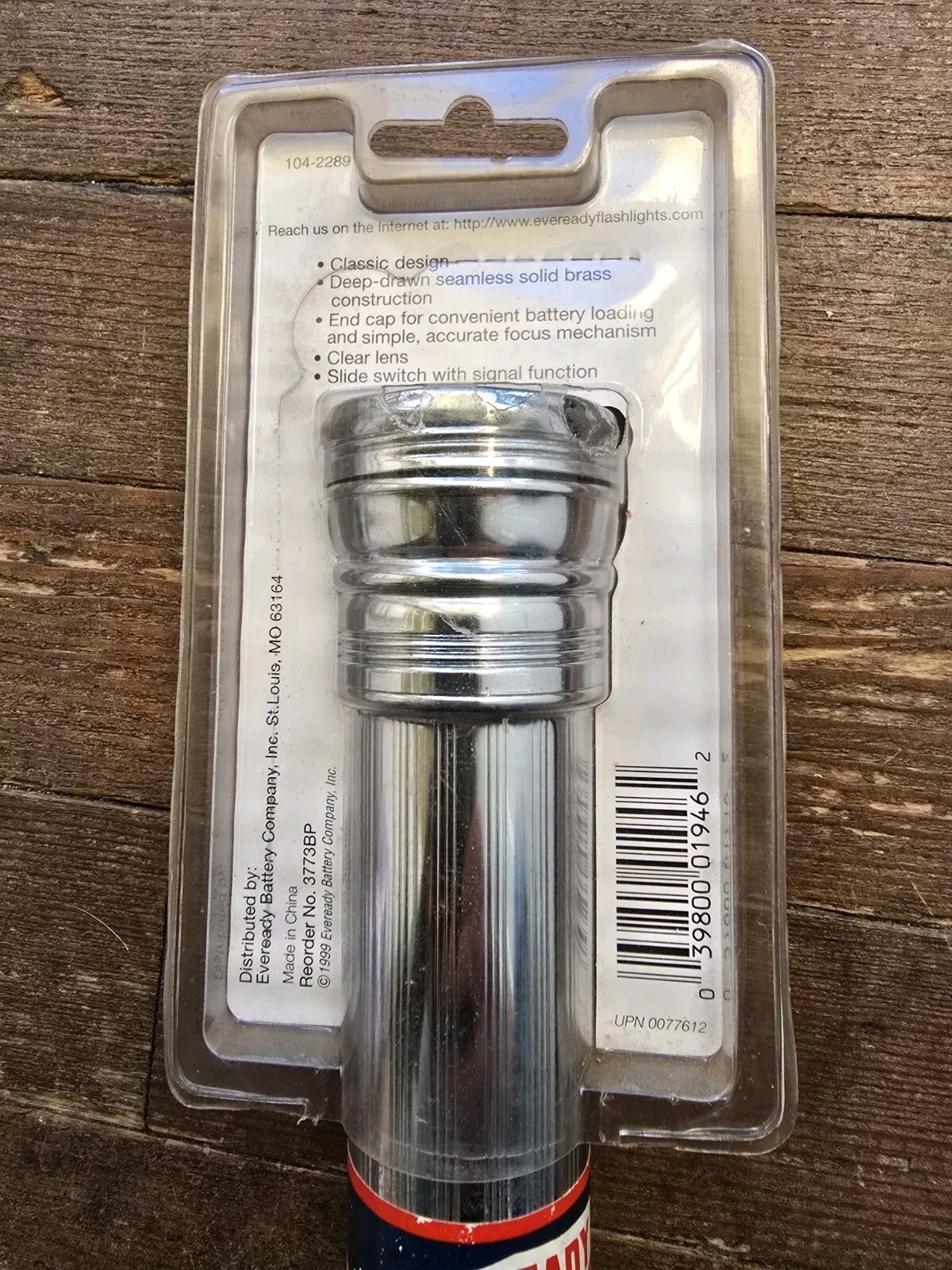 Eveready 1999 Chrome Plated Brass Flashlight NOS New