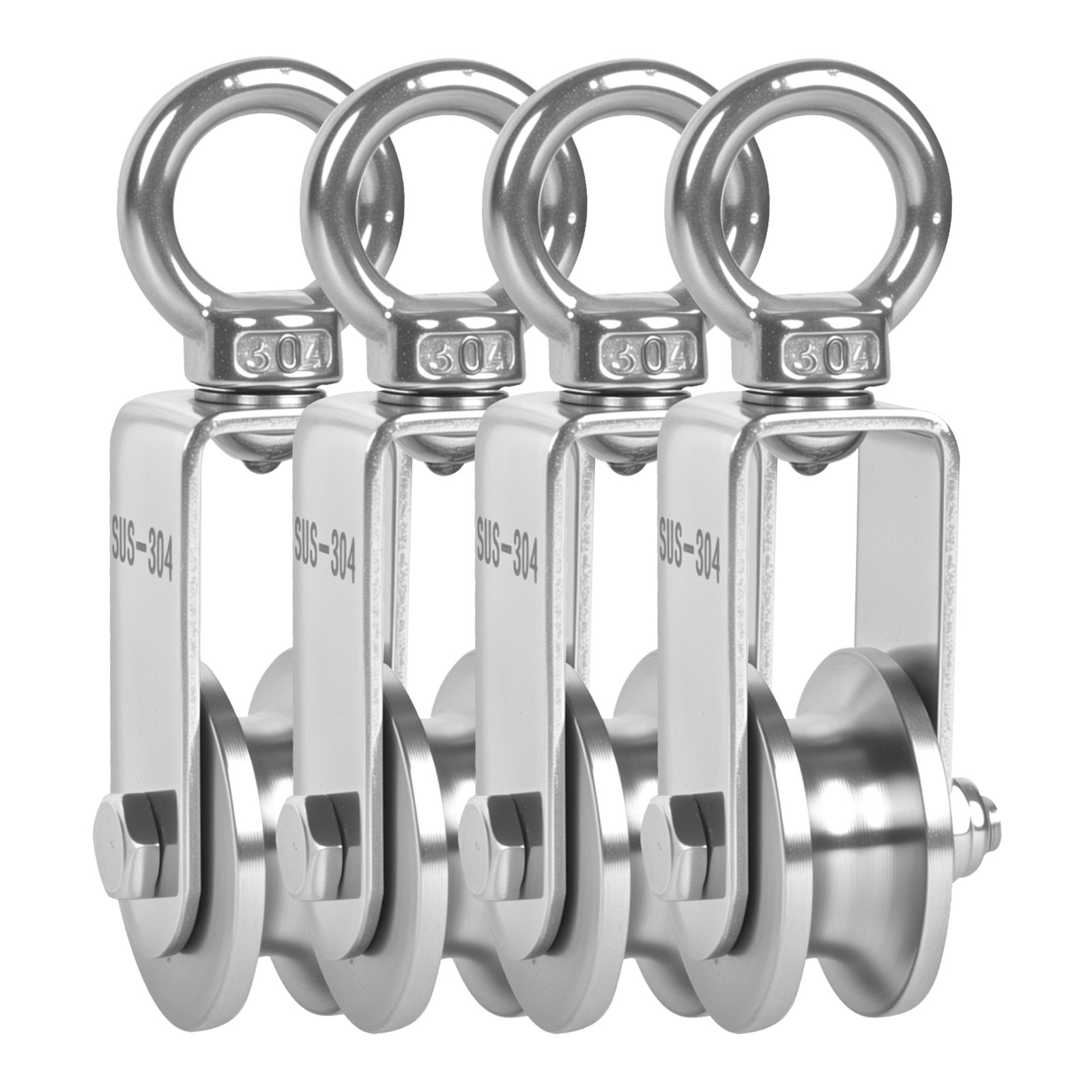 ZYINOZOC 4 Pack Cable Pulley Wheel,304 Stainless Steel Swivel Pulley for Cabl…