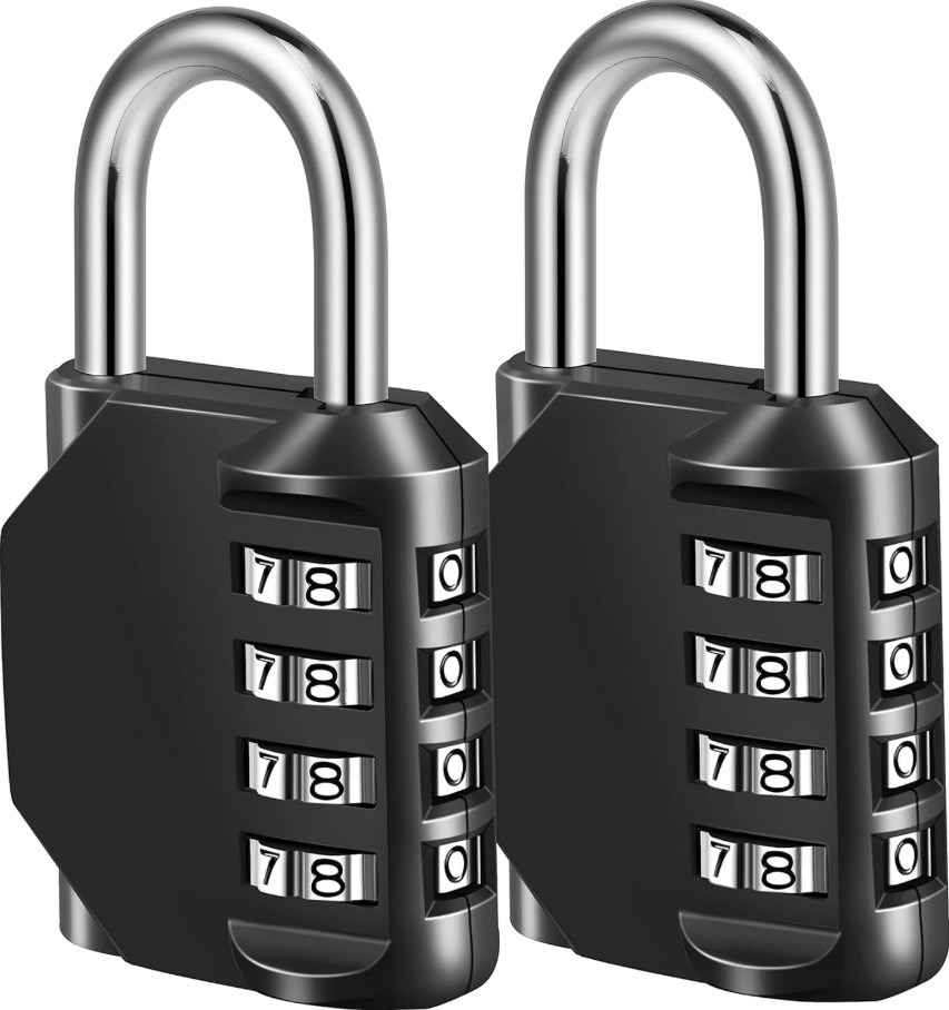 2 Pack TSA Approved Travel Luggage Locks 4-Digit, Open Alert Suitcase Combinatio