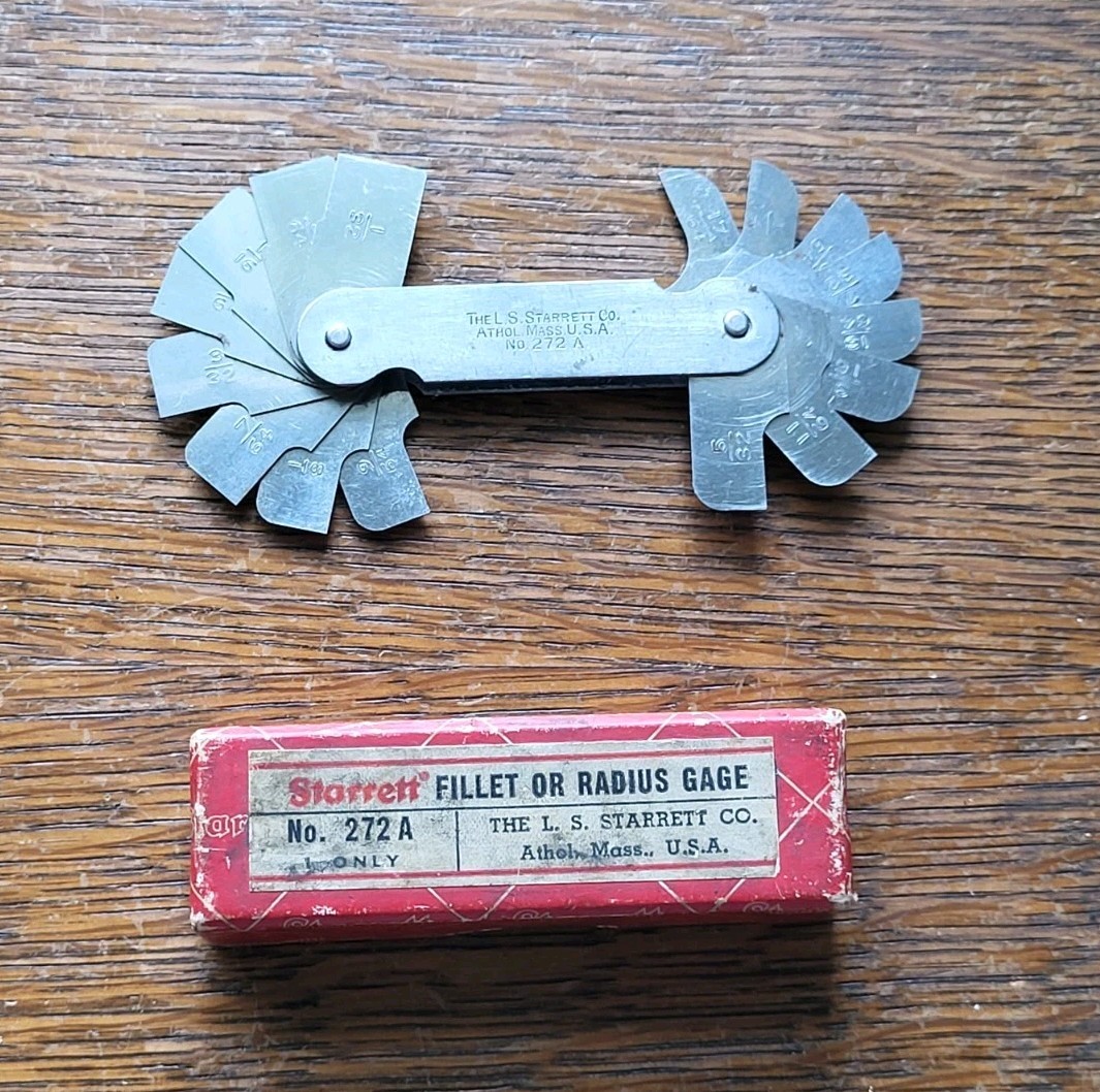 Starrett No. 272A Fillet or Radius Gage w/Box Machinist Tool USA