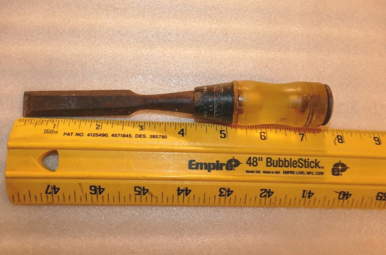 Vintage Stanley Made No 60 1/2 inch Wide Woodworking Bevel Edge Chisel