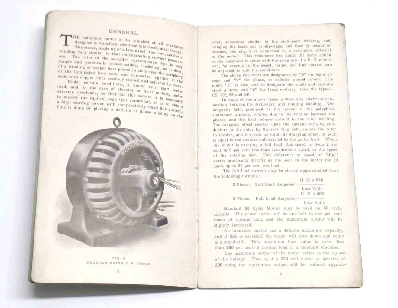Western Electric Induction Motors Instructions For Installation & Operation 1908