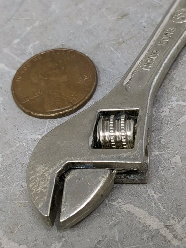 Vintage Mini Adjustable Wrench 3″ Hong Kong Small Crescent Style Tool