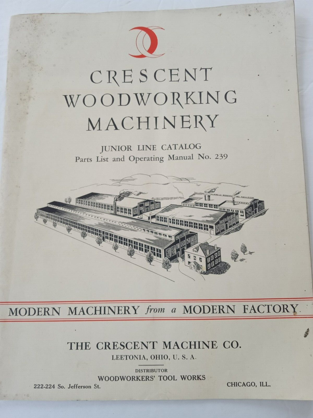 CRESCENT MACHINE Co. Leetonia OH 1936 Machinery Catalog Parts List & Manual