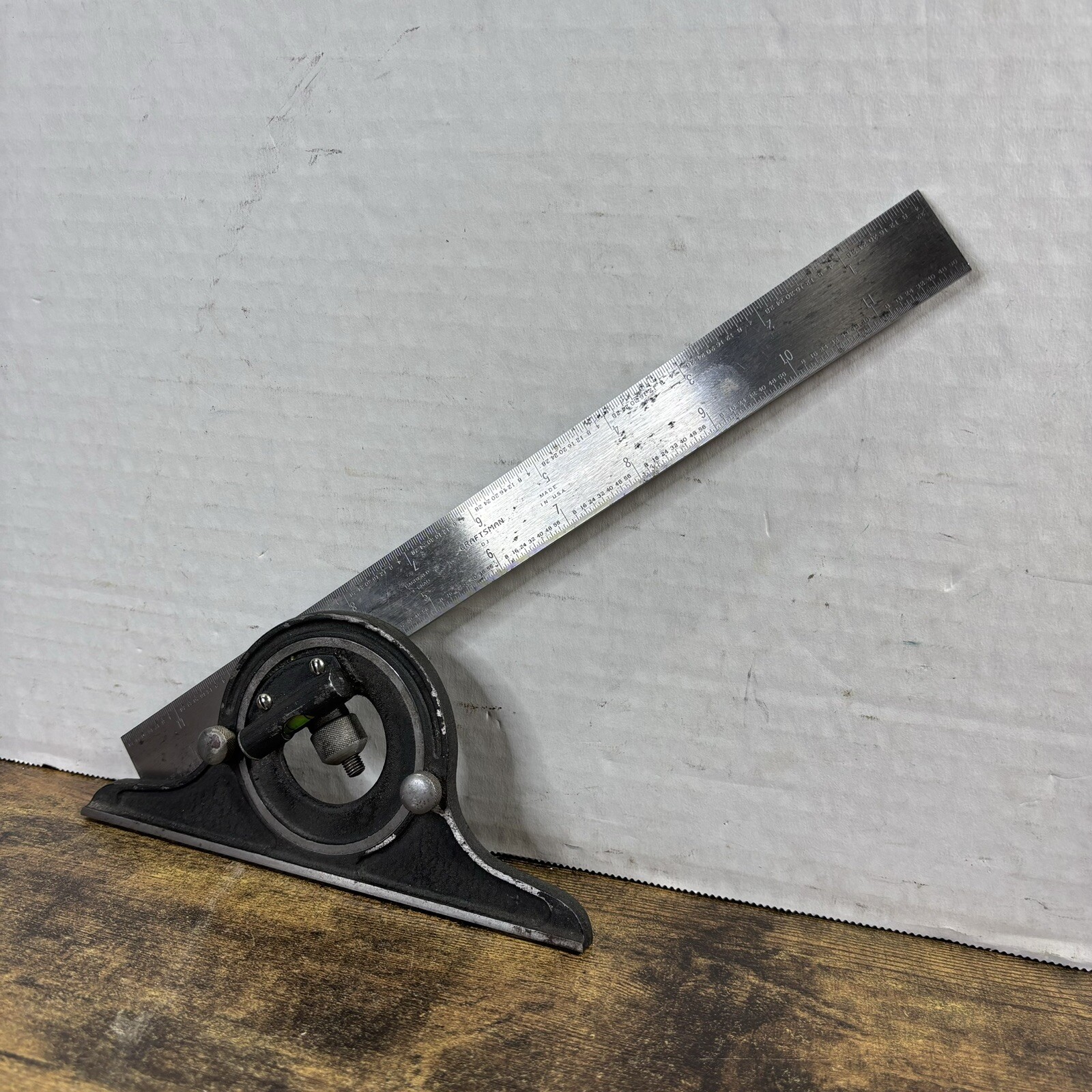 Vintage Craftsman DJ 4 Grad 12″ Scale & Protractor USA