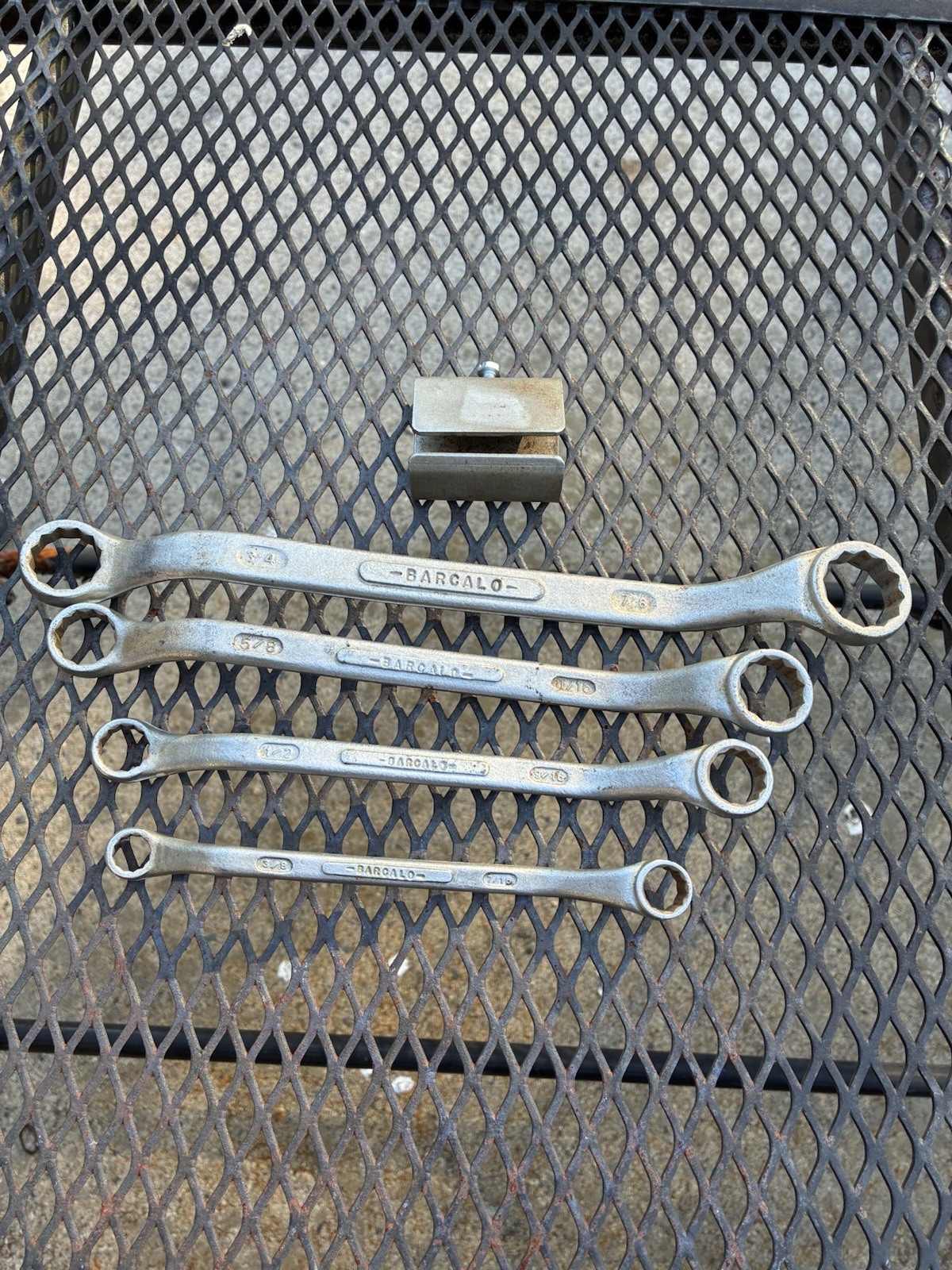 Vintage Barcalo Box End 4pc Wrench Set With Clip 3/8” to 7/8”, Made In USA